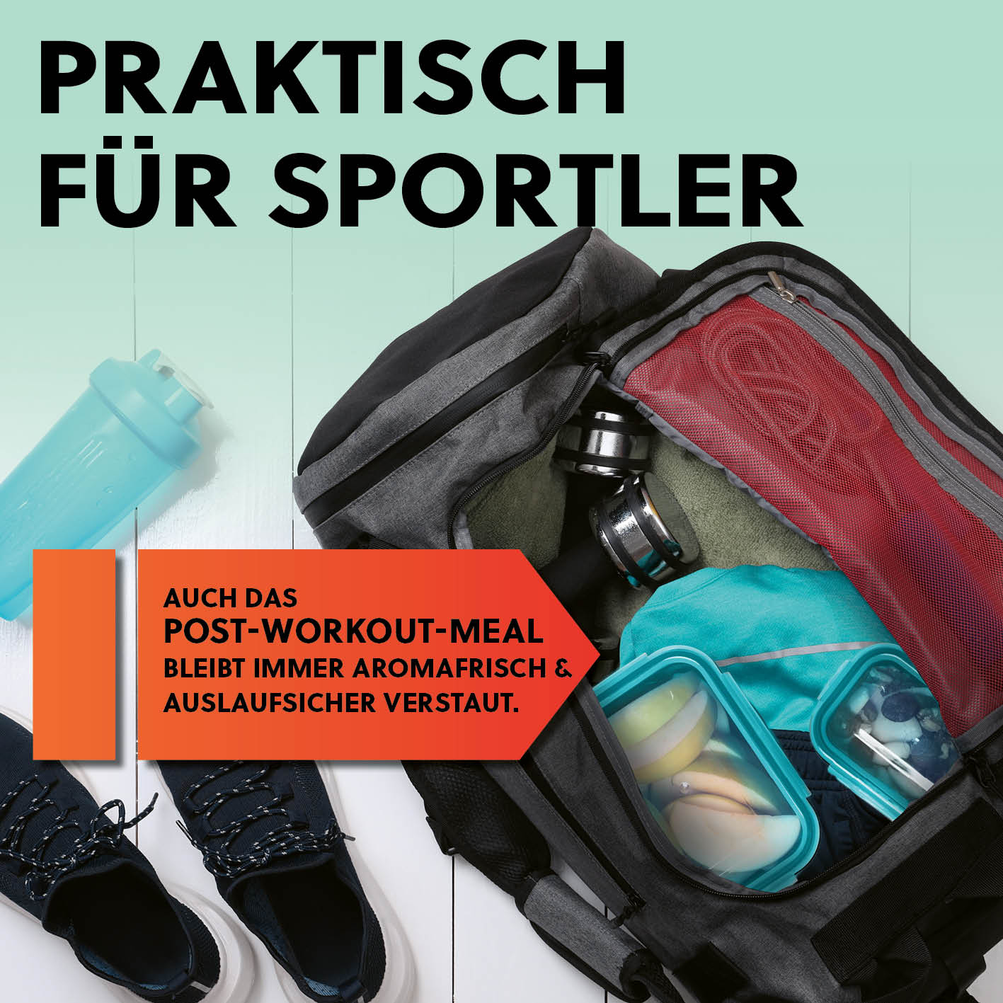 Frischhaltedosen Klick-it, 28-tlg., Smaragd, luftdicht, auslaufsicher, stapelbar und ideal für Sportler und Meal Prep unterwegs.