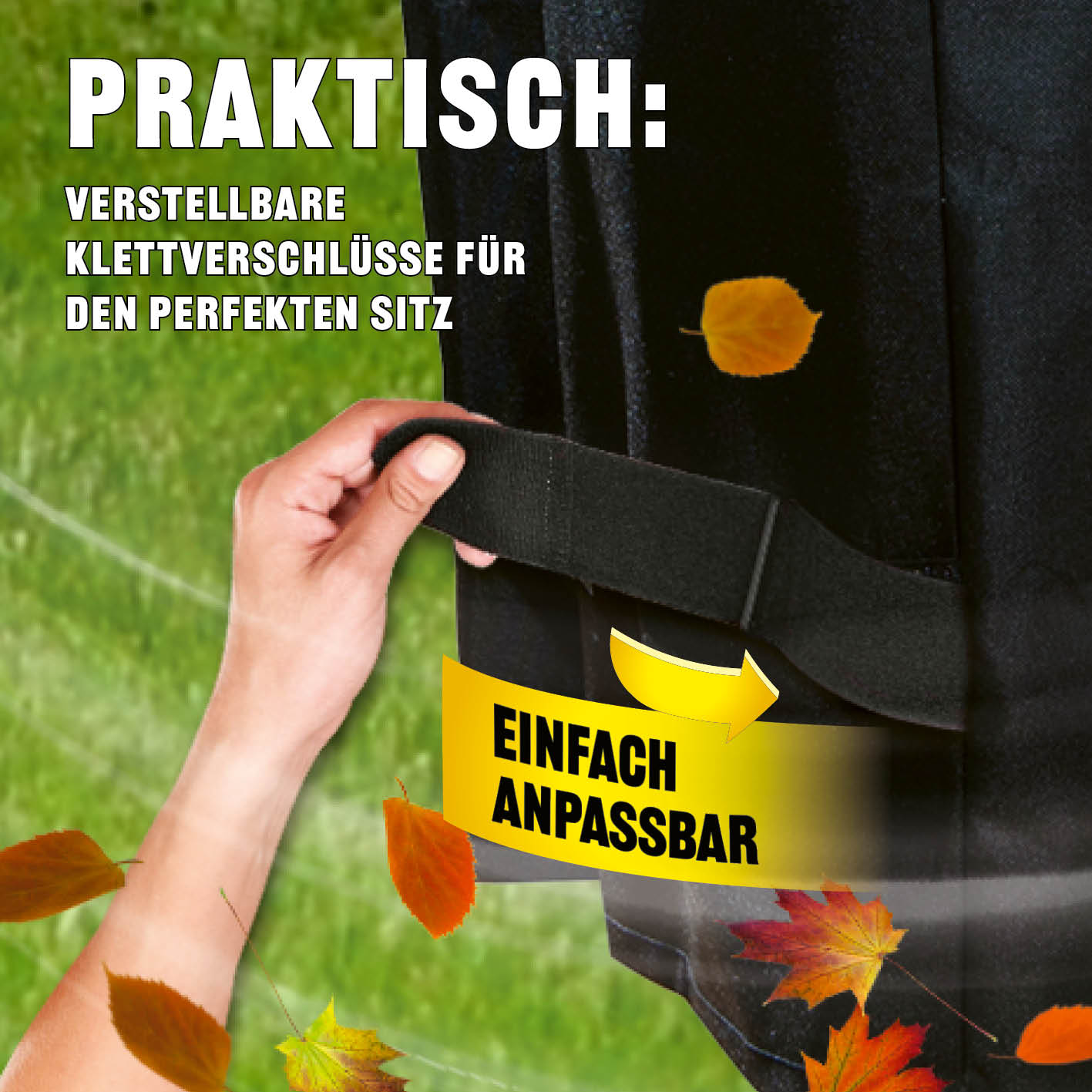 Wetterschutzhaube Premium - 62x148x120cm - schwarz mit verstellbaren Klettverschlüssen für optimalen Sitz und Schutz vor Witterungseinflüssen.