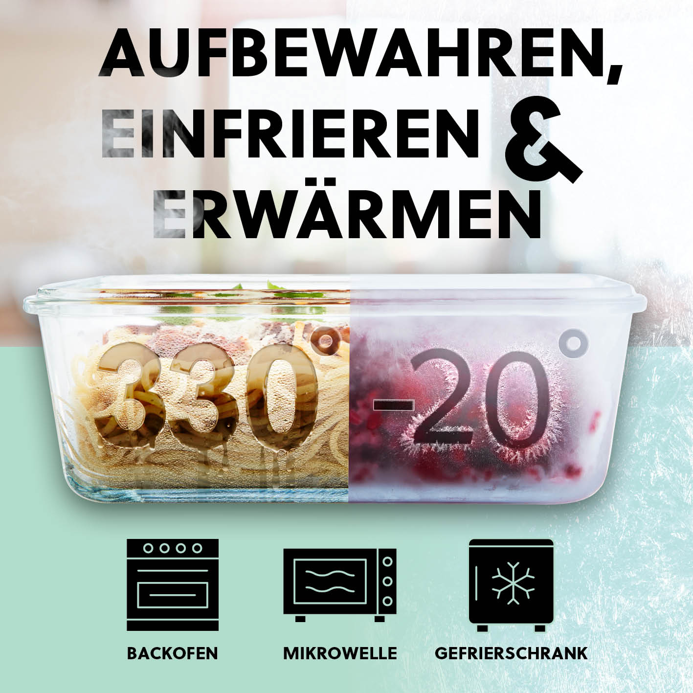 Frischhaltedosen Klick-it, 12-tlg., Grau – luftdichte, spülmaschinen-, gefrier- und backofenfeste Glasdosen für vielseitige Lebensmittelaufbewahrung.