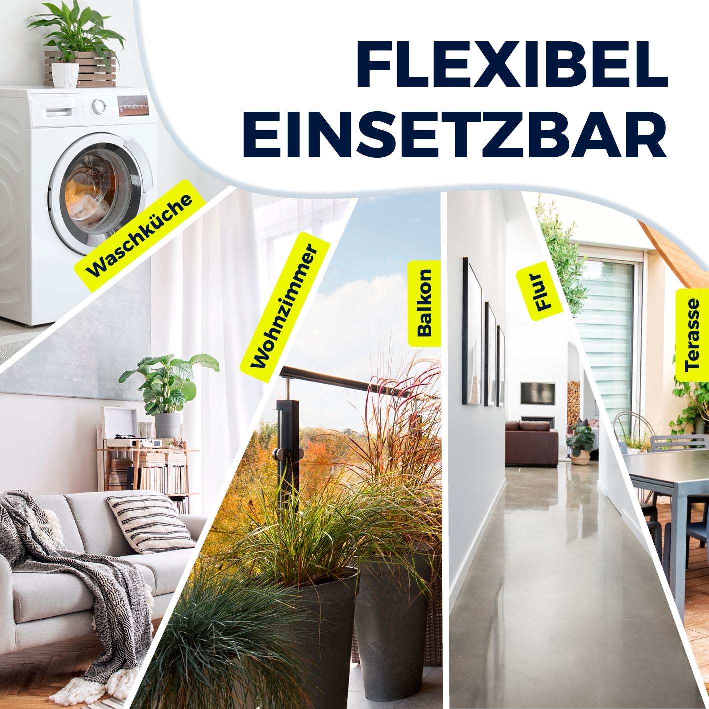 Falt-Wäscheständer 2500 flexibel einsetzbar in Wohnraum, Balkon, Waschküche, Flur und Terrasse für stromloses Trocknen.