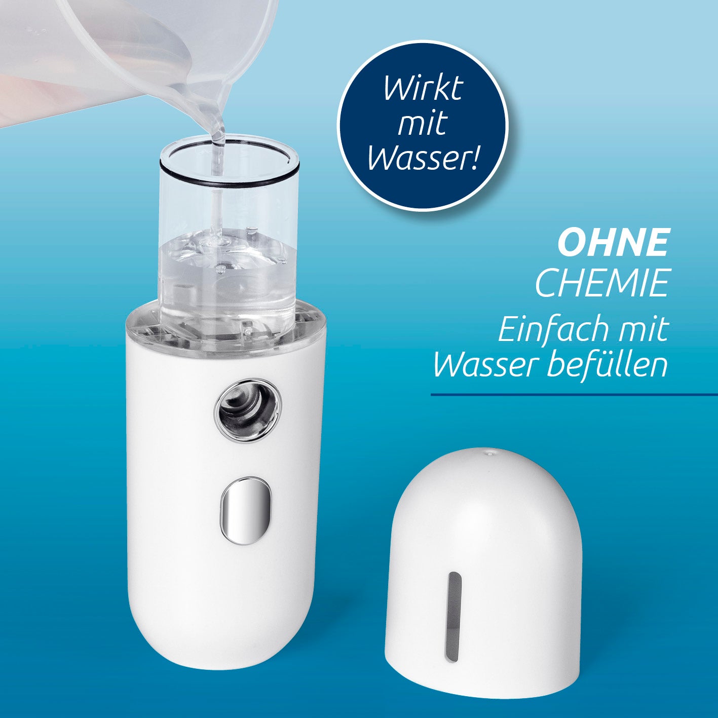 Wespenabwehr-Sprüher zeigt Befüllung mit Wasser für chemiefreien Schutz vor Wespen und anderen Insekten.