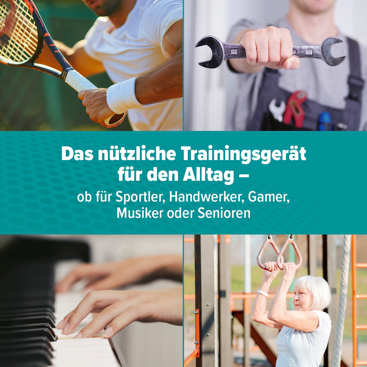 Handgelenk- & Unterarmtrainer zur Kräftigung und Beweglichkeitssteigerung für Sportler, Handwerker, Musiker und Senioren.