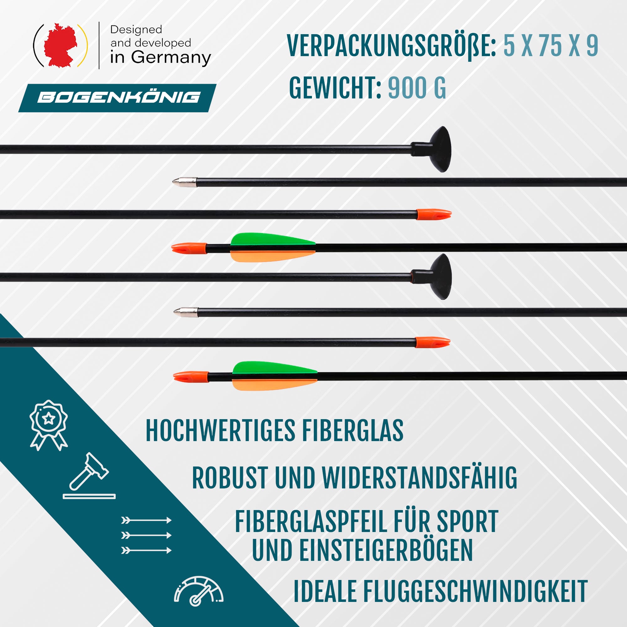 Bogenset mit 4 Pfeilen - ideal für Kinder ab 6 J.