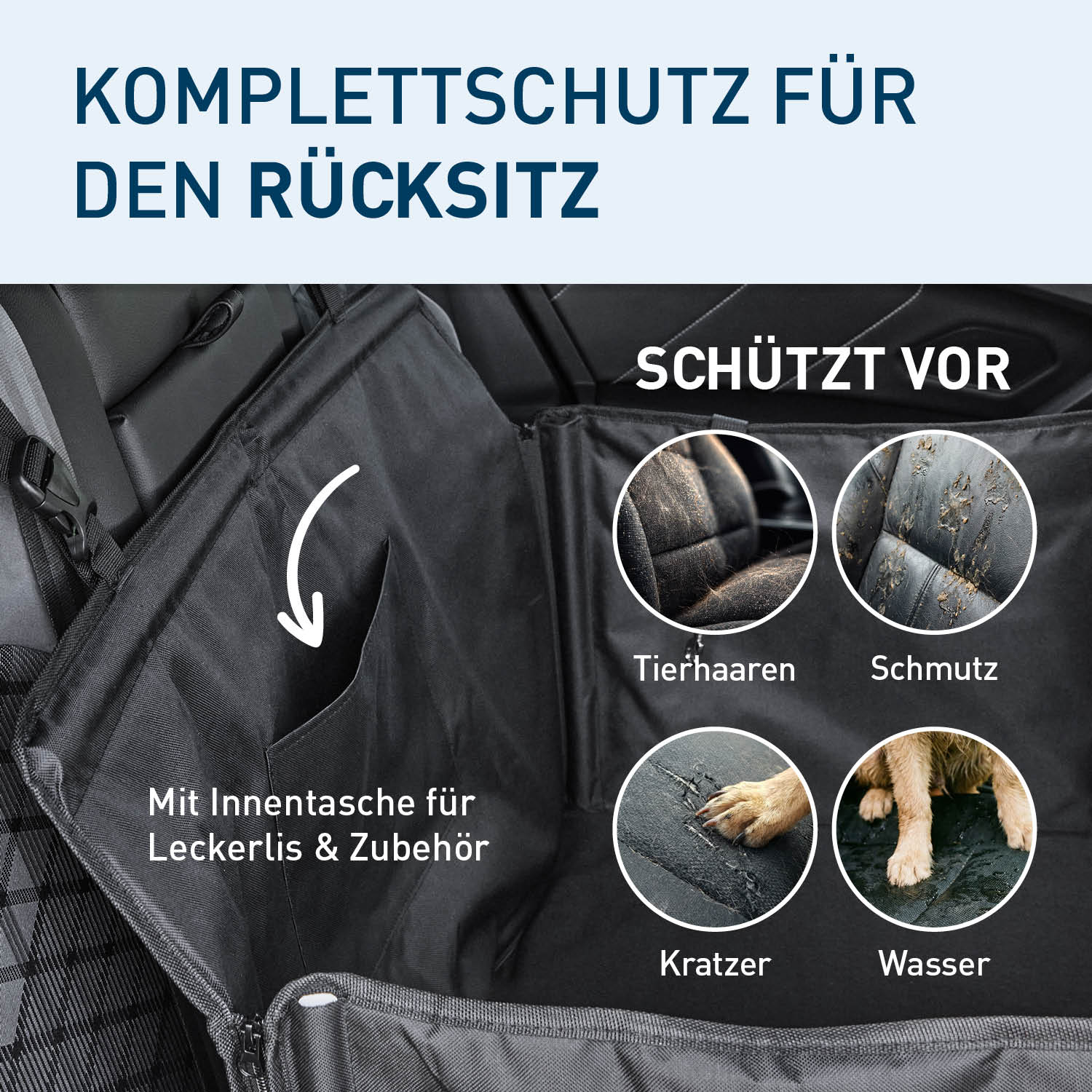 Hundeautositz – wasserfeste Hundebox – M