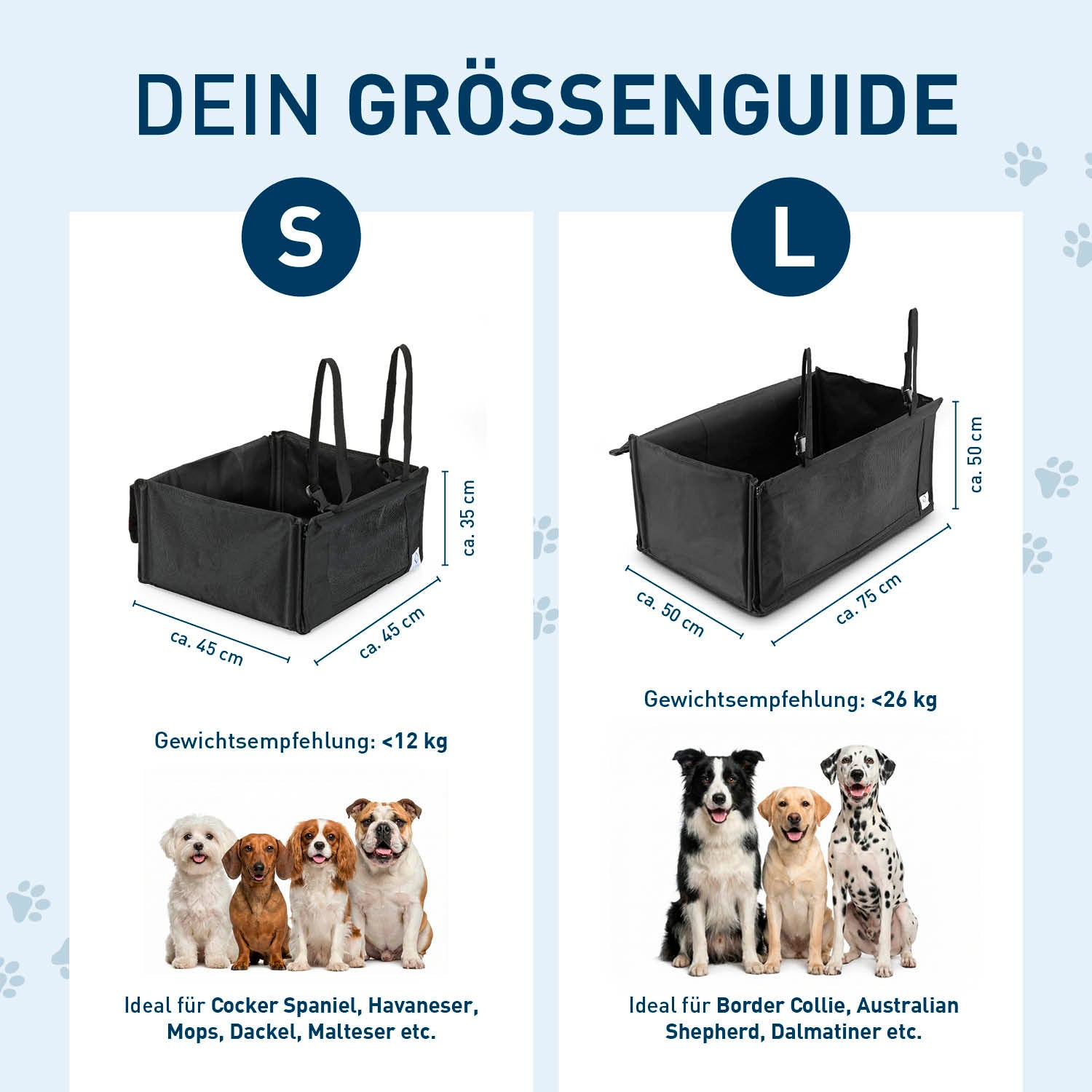 Hundeautositz – wasserfeste Hundebox – M