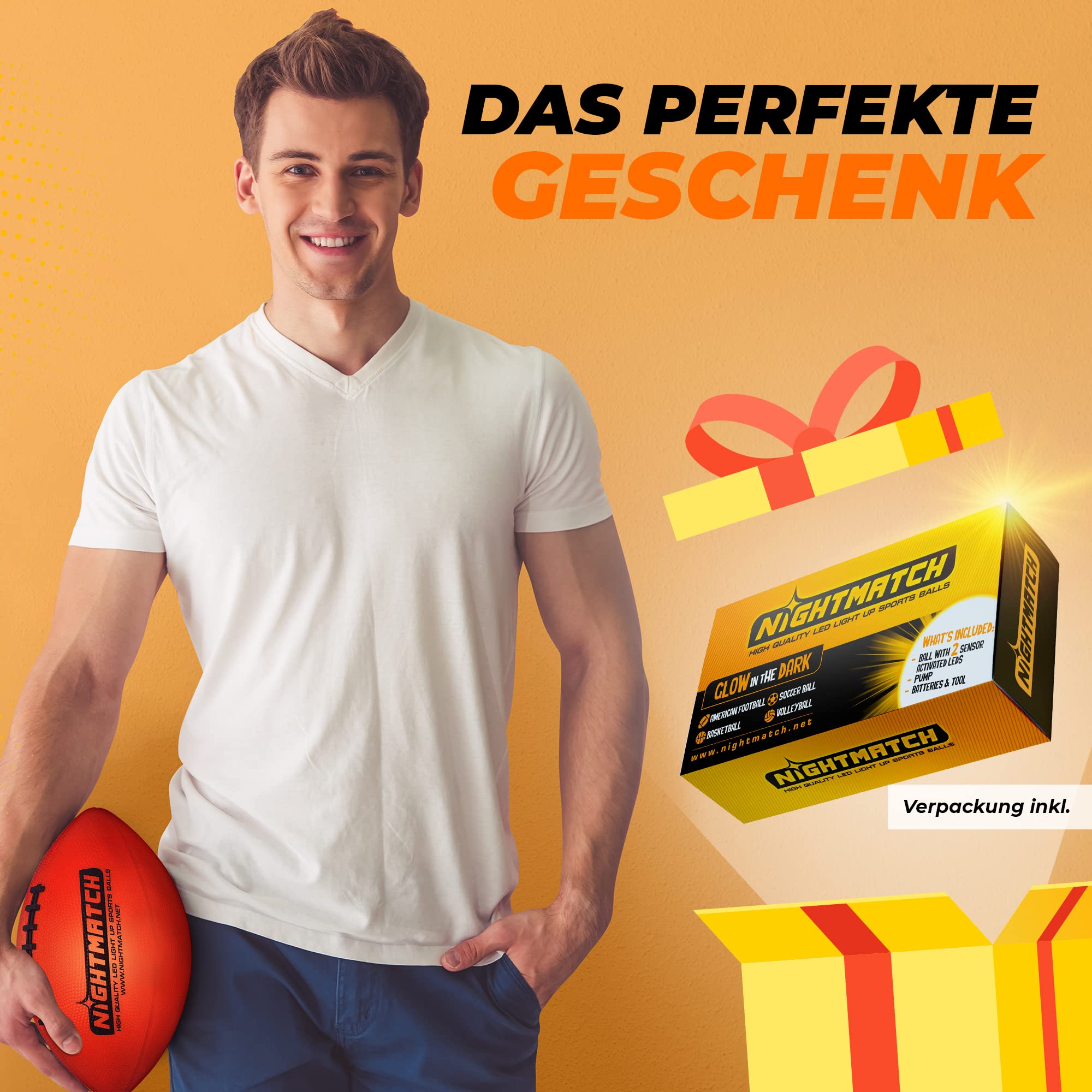 Leuchtfootball - Komplettset - Gr.6 - Orange