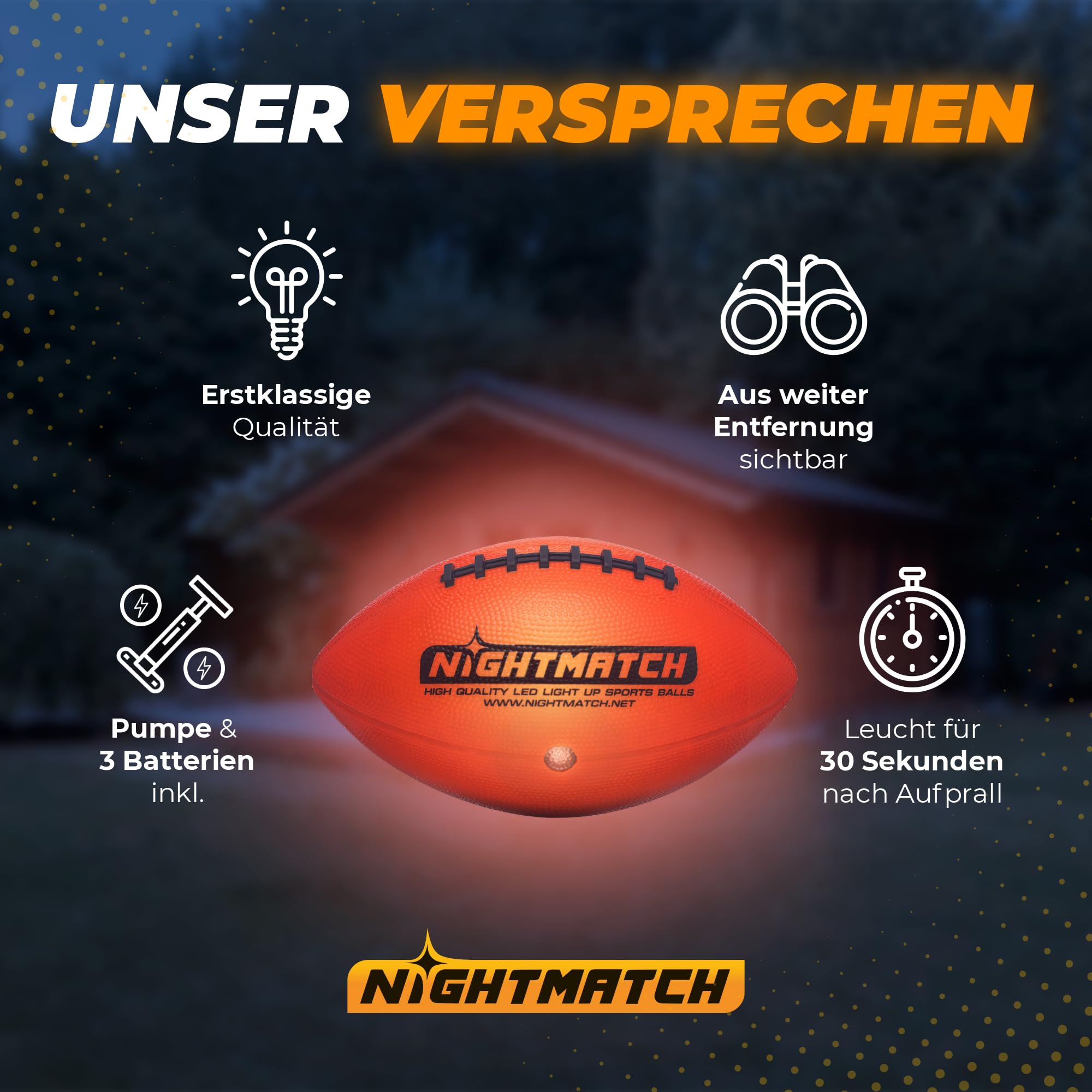 Leuchtfootball - Komplettset - Gr.6 - Orange