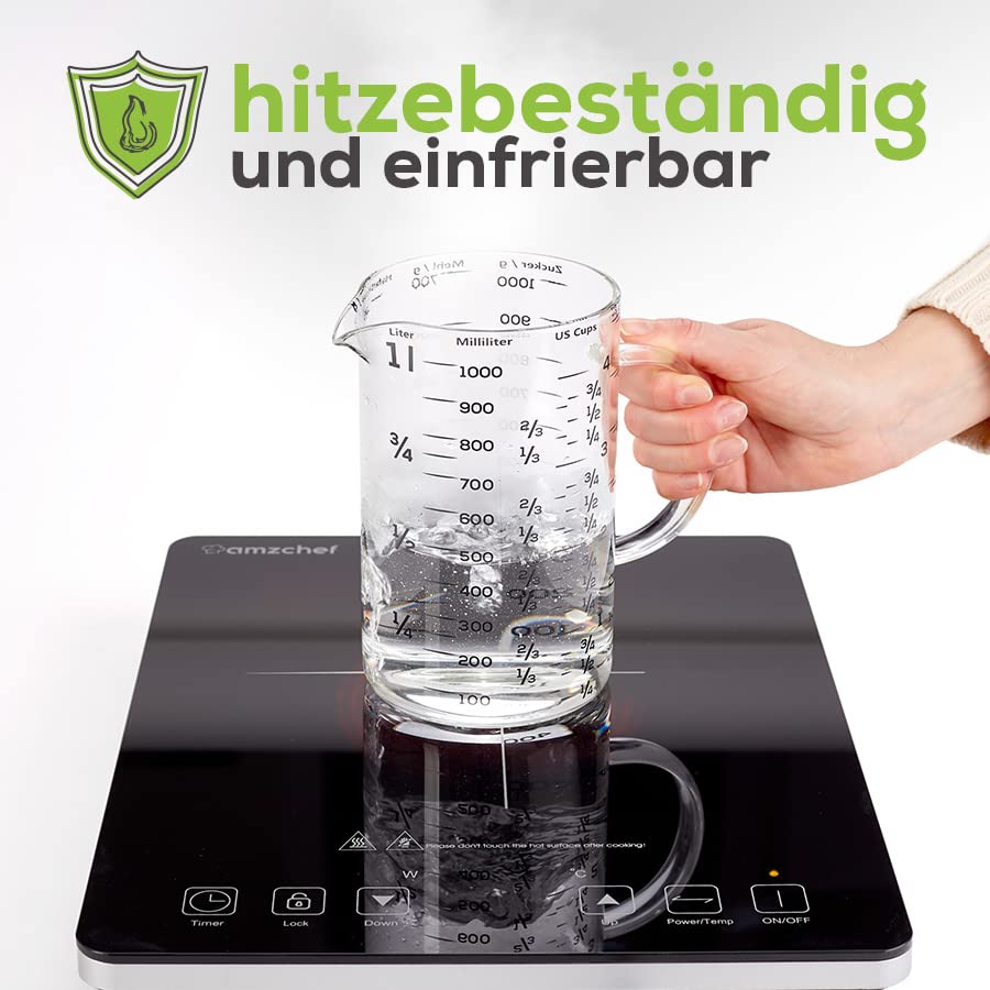 Messbecher - Glas - 2er Set - 1 L & 500 ml - US