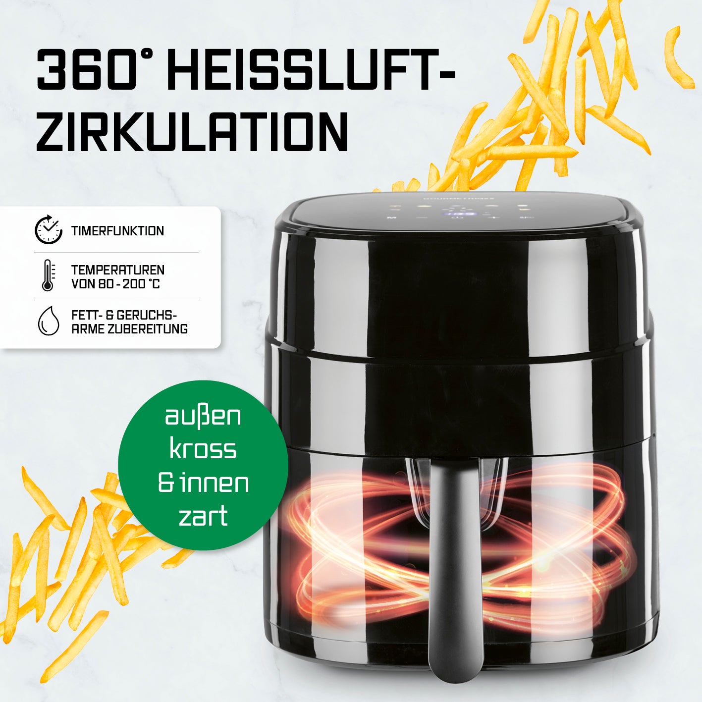 Heißluftfritteuse - 4,5 L Fassungsvermögen