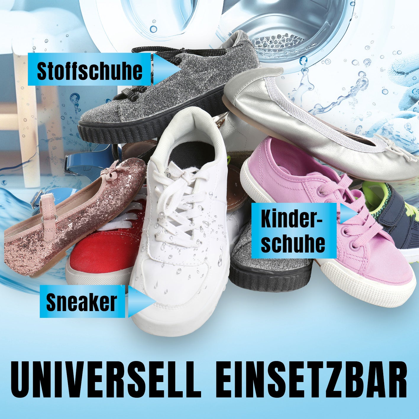 Schuhwaschbeutel – Wäschenetz für Schuhe schützt formschonend verschiedene Schuhe bei der schonenden Maschinenwäsche.