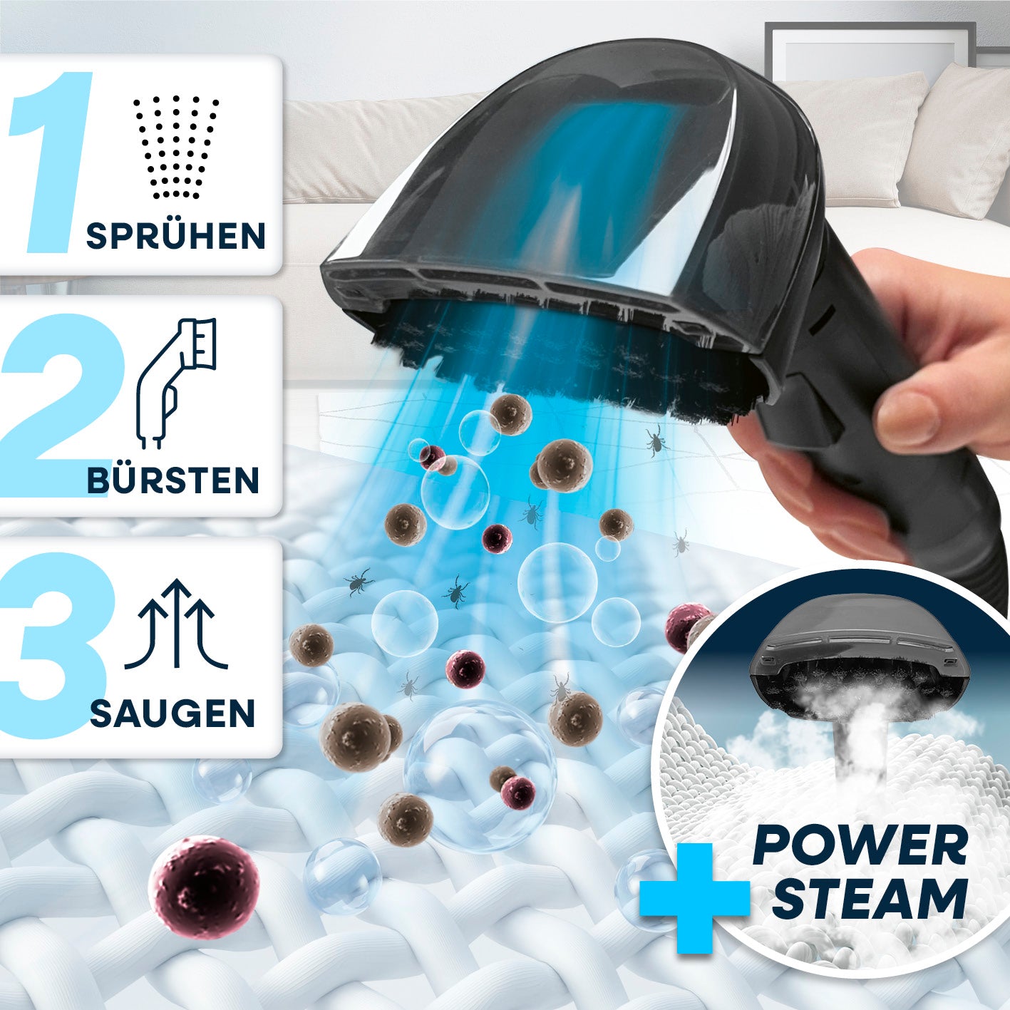 Polster- & Teppichreiniger Pro Steam inkl. 1 l Teppich- & Polsterreiniger-Konzentrat