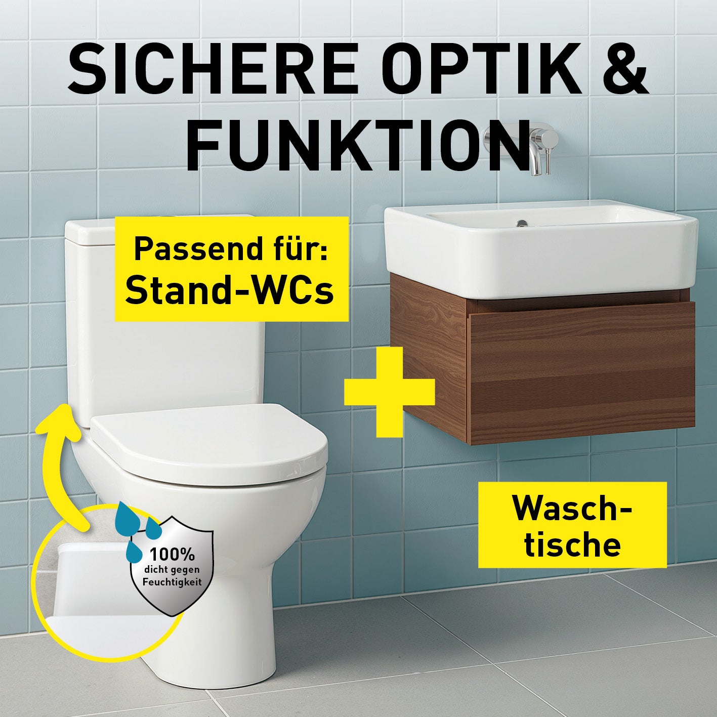 Fugenband Meterware 5 m für Waschtisch/Waschbecken - zuschneidbar, sichert saubere Übergänge bei Stand-WCs und Waschtischen, Bild 5.