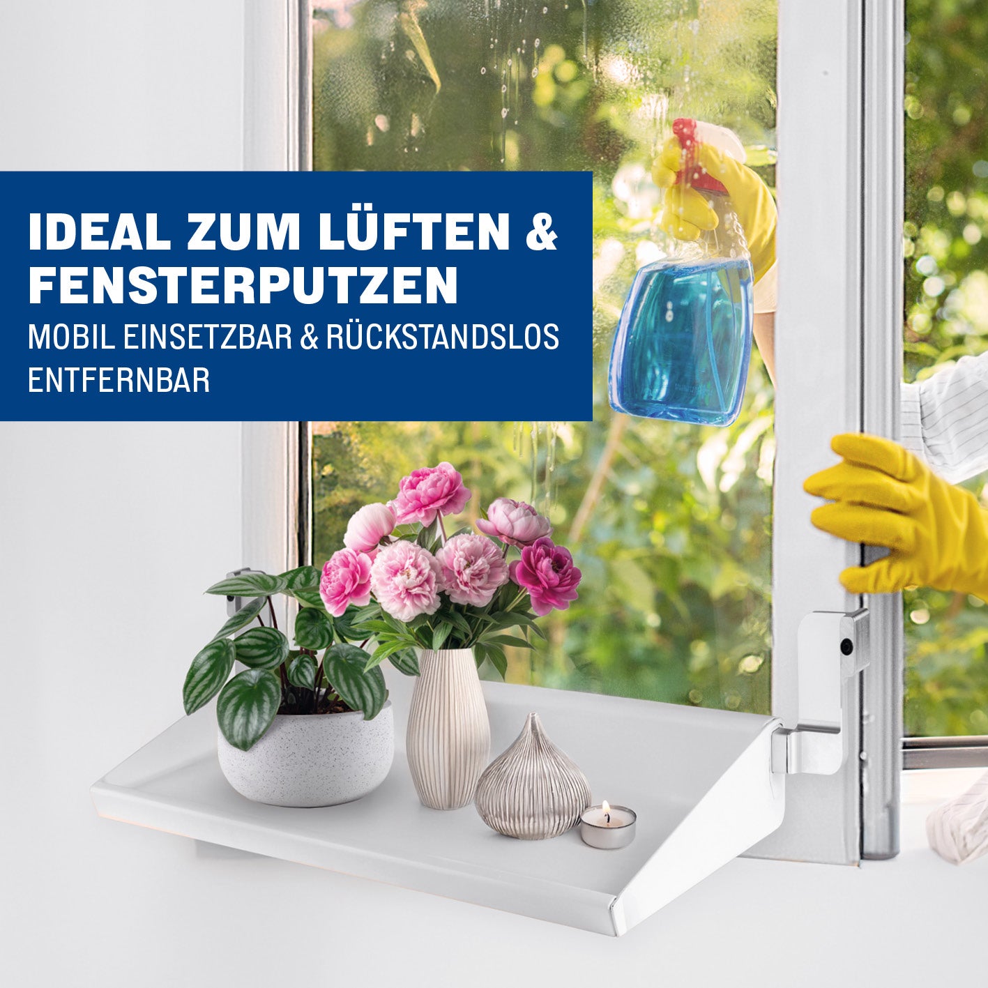 Flexible Fensterbank zum Lüften ohne Abräumen