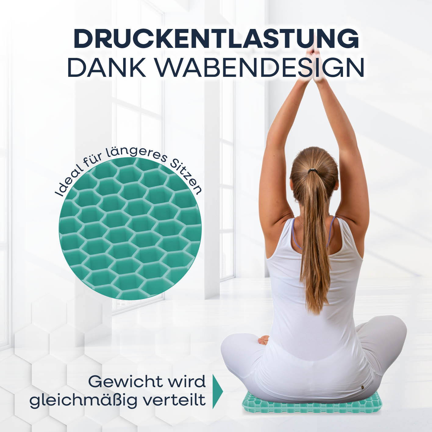 Komfort-Sitzkissen mit Wabenstruktur