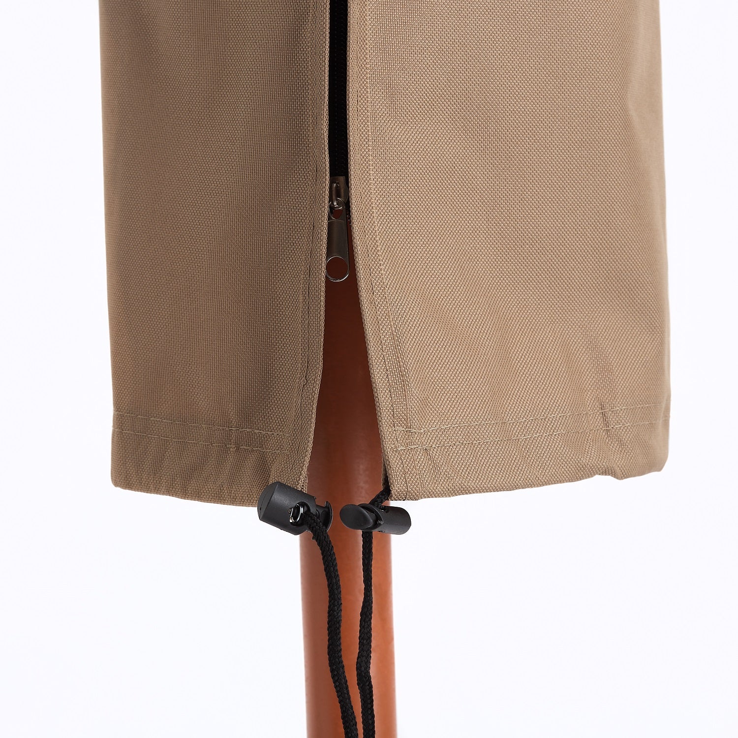 Abdeckung für Sonnenschirm - 240 x 33/45/50 cm - Beige aus reißfestem, wasserdichtem 600D Oxford Gewebe mit Zugbandverschluss.