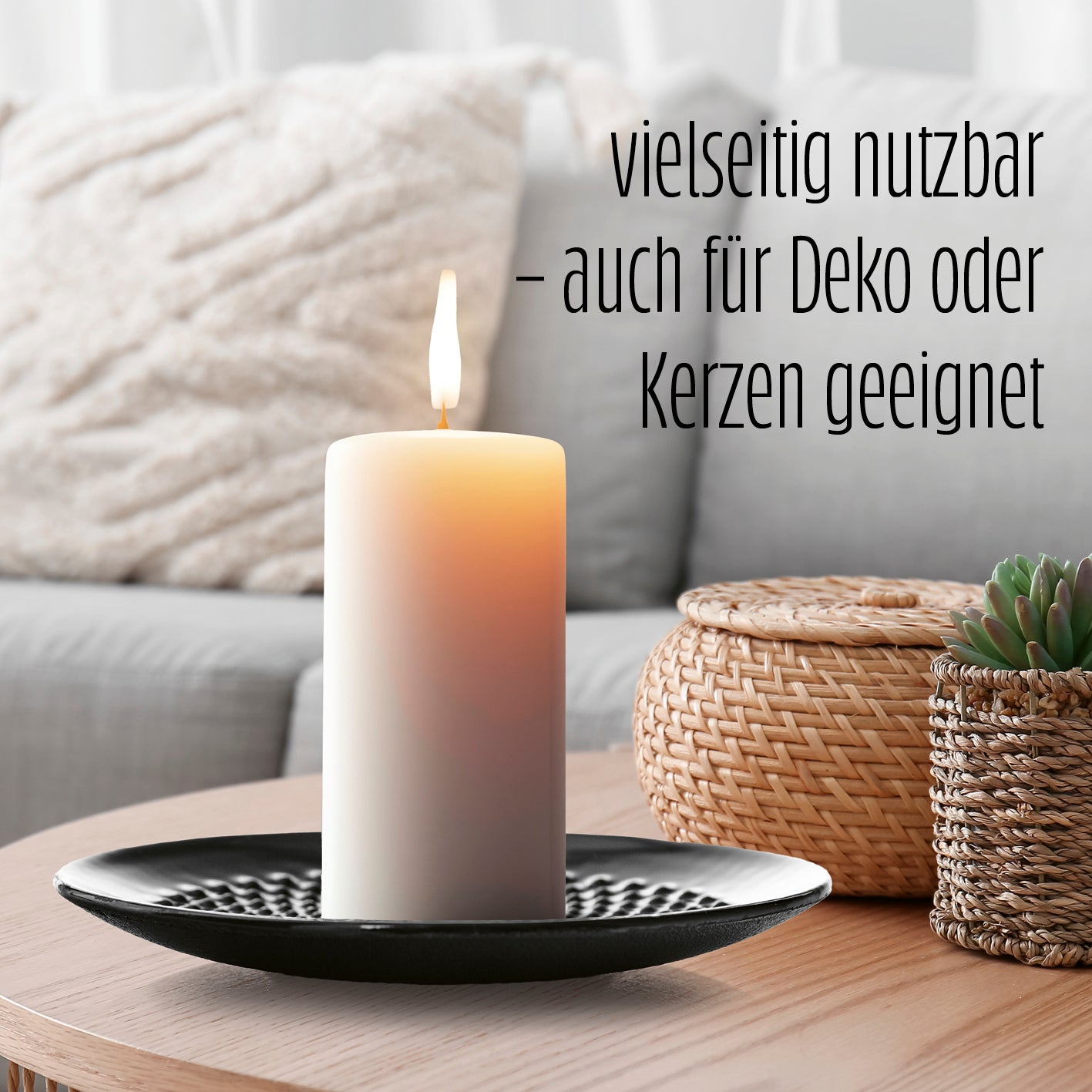 Dessertteller Set aus Gusseisen 2-teilig - Servierteller Ø15 cm, vielseitig nutzbar auch als Deko oder Kerzenteller.