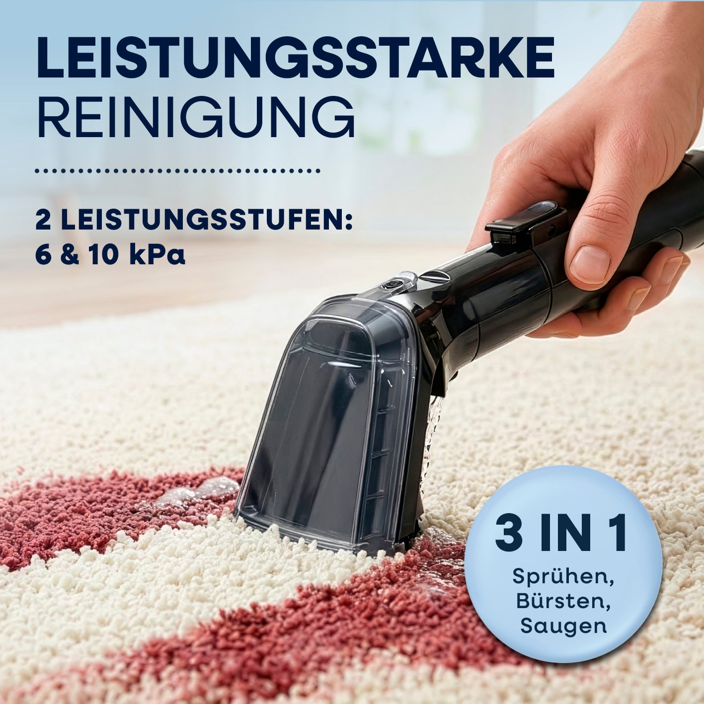 Akku-Polster- & Teppichreiniger Pro - 22 V - Schwarz