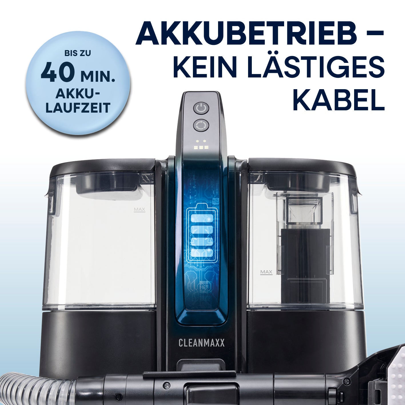 Akku-Polster- & Teppichreiniger Pro - 22 V - Schwarz