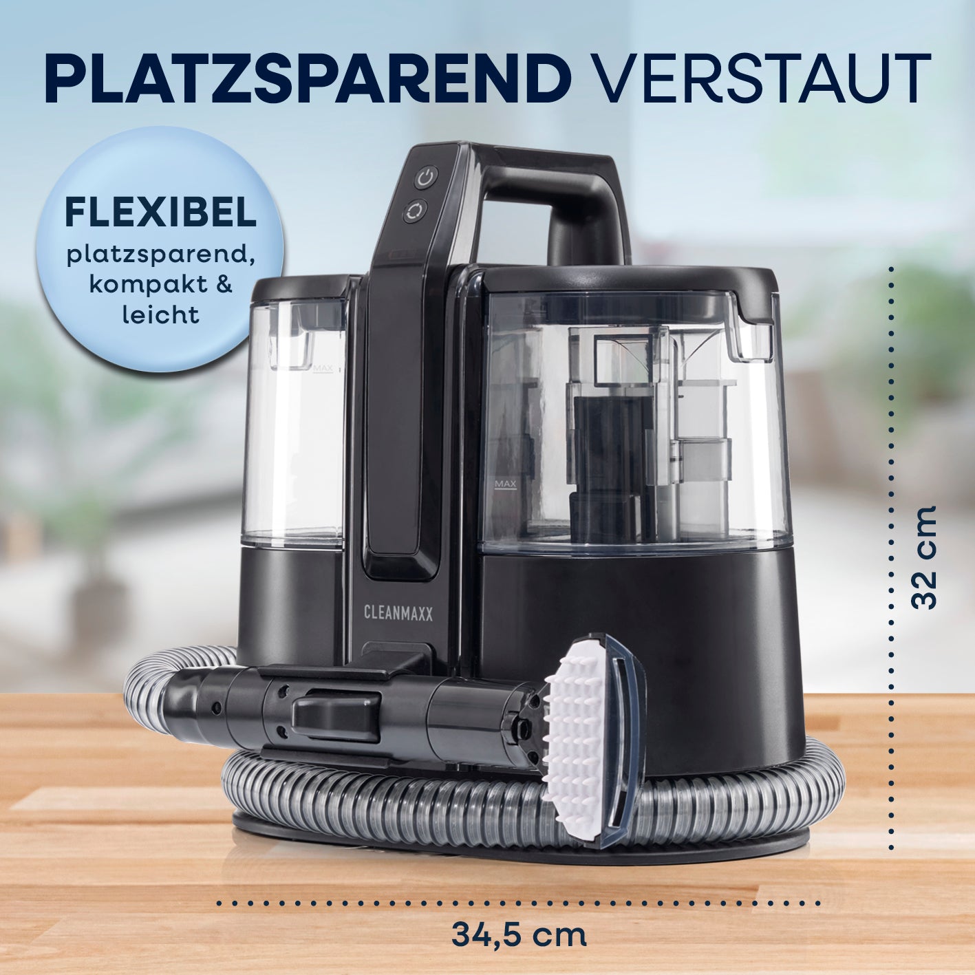 Akku-Polster- & Teppichreiniger Pro - 22 V - Schwarz