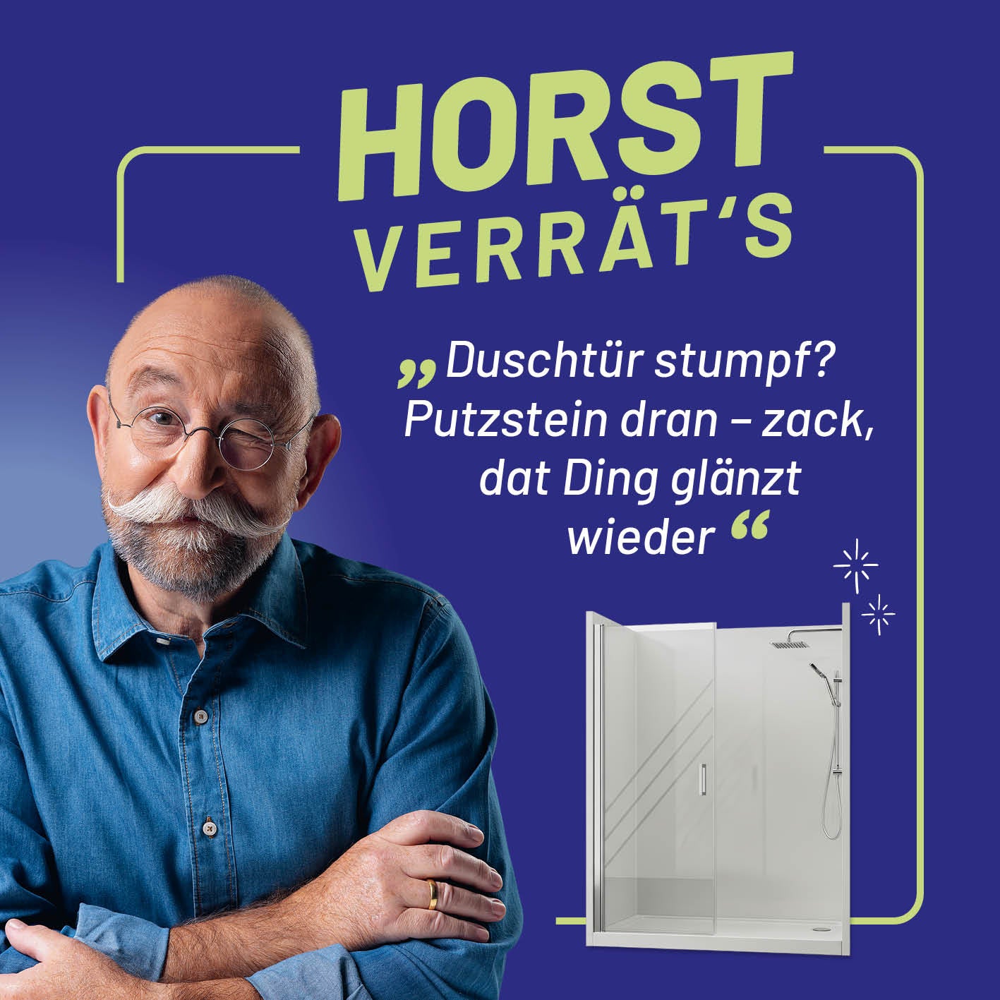Putzstein - 2er-Set (2x 500 g) mit effektivem Reinigungseffekt für glänzende Duschtüren und einfache Anwendung im Haushalt.