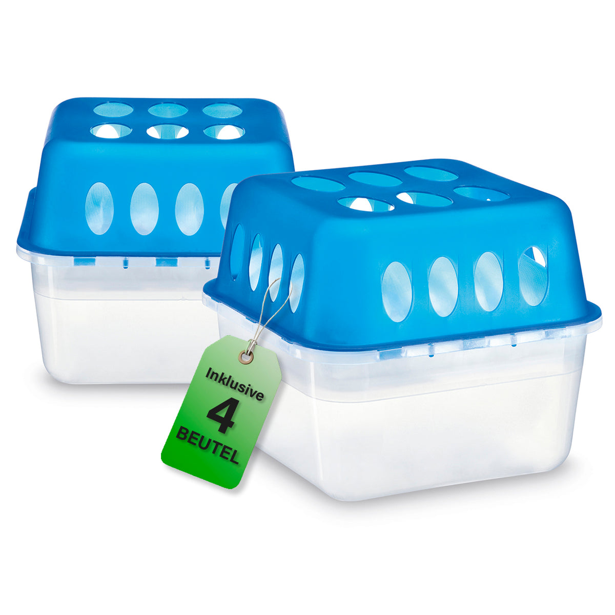 Luftentfeuchter-Set, 2 Behälter inkl. 4 Beutel