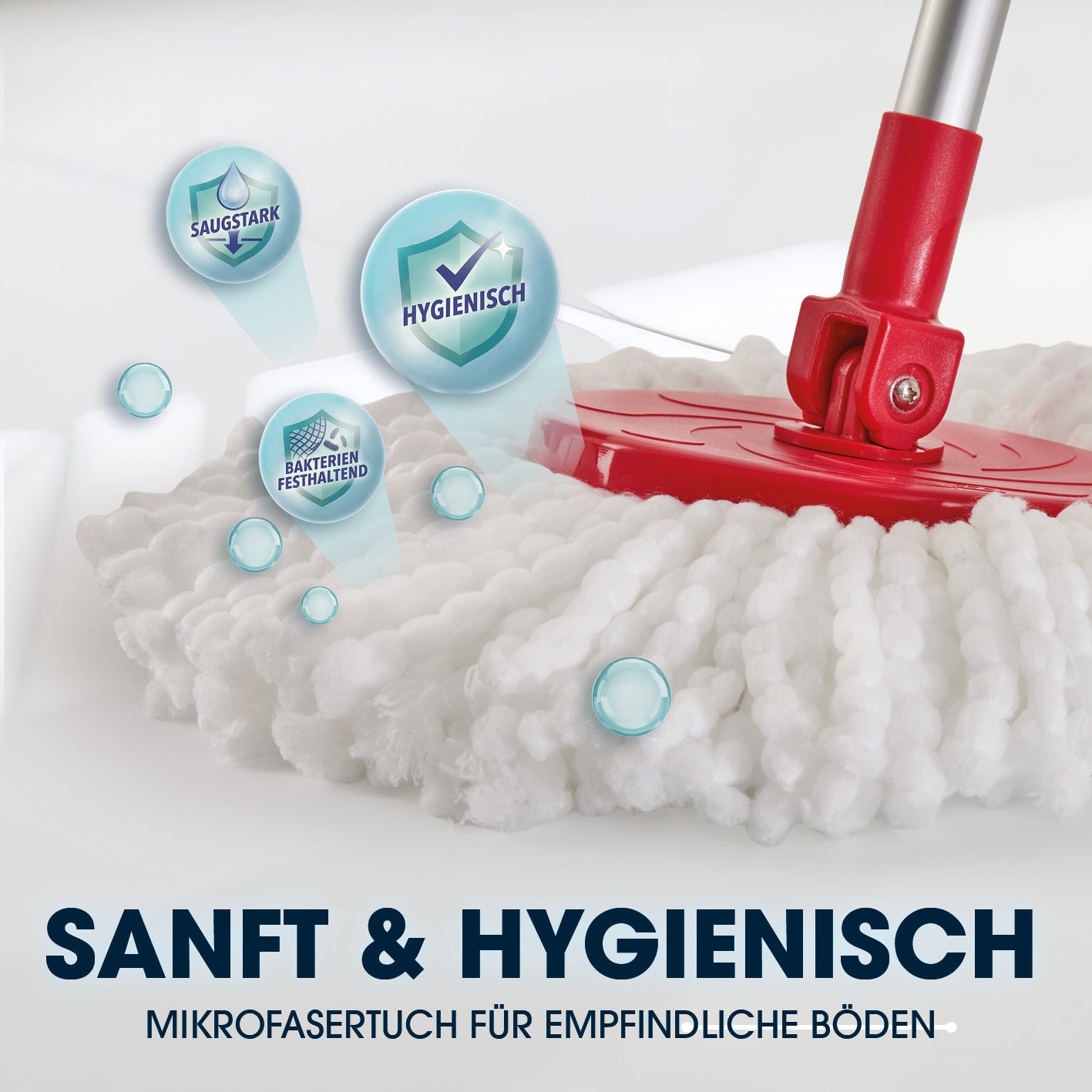 Power-Wischmopp - Zwei-Kammer-Filtersystem - rot/grau