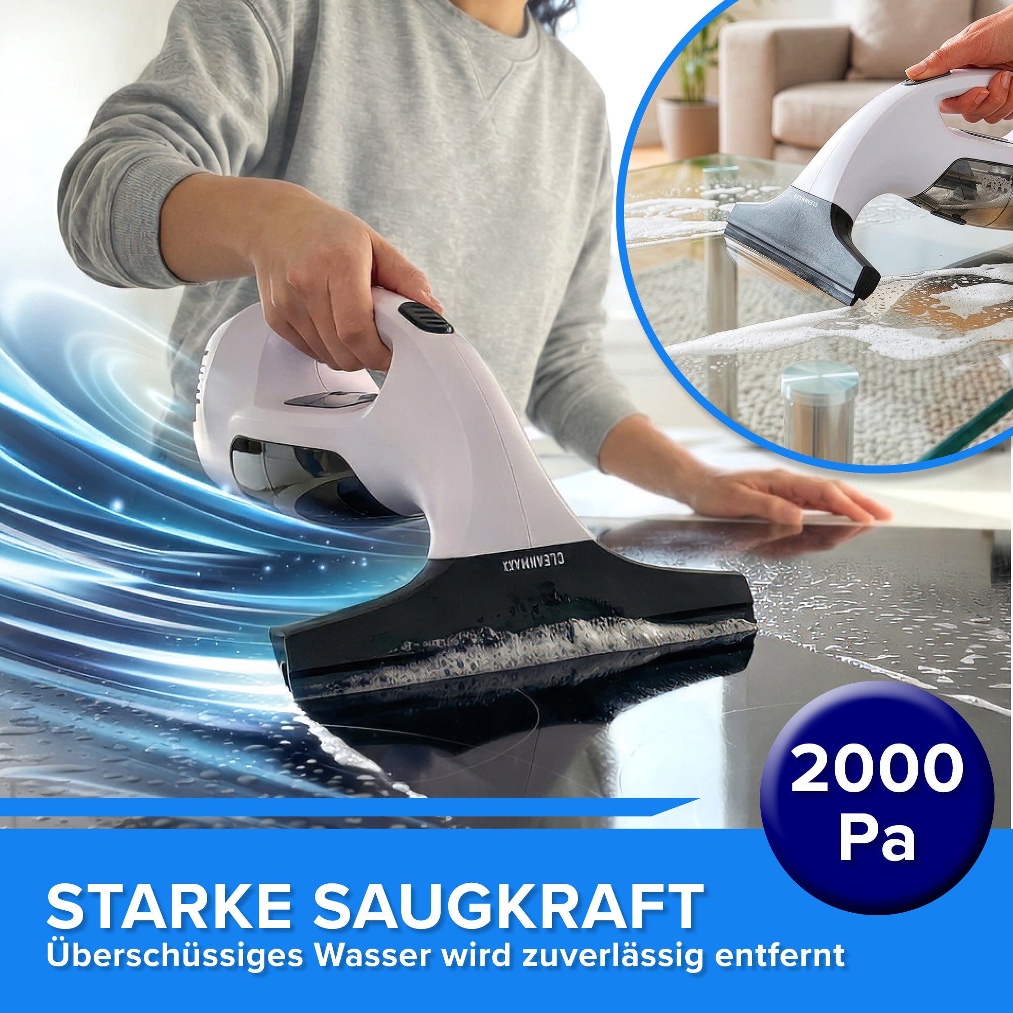 Akku-Fensterreiniger - Weiß-Schwarz