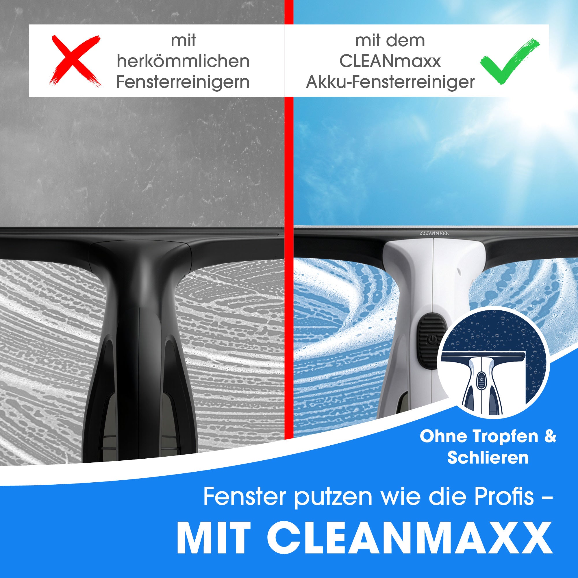 Akku-Fensterreiniger - Weiß-Schwarz