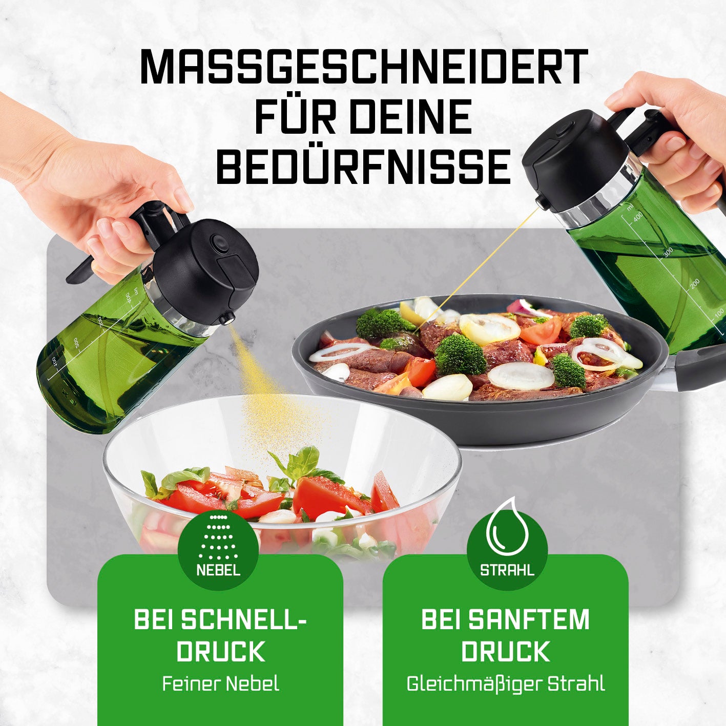 2-in-1 Ölsprüher & -spender - 2er-Set - 2 x 470 ml