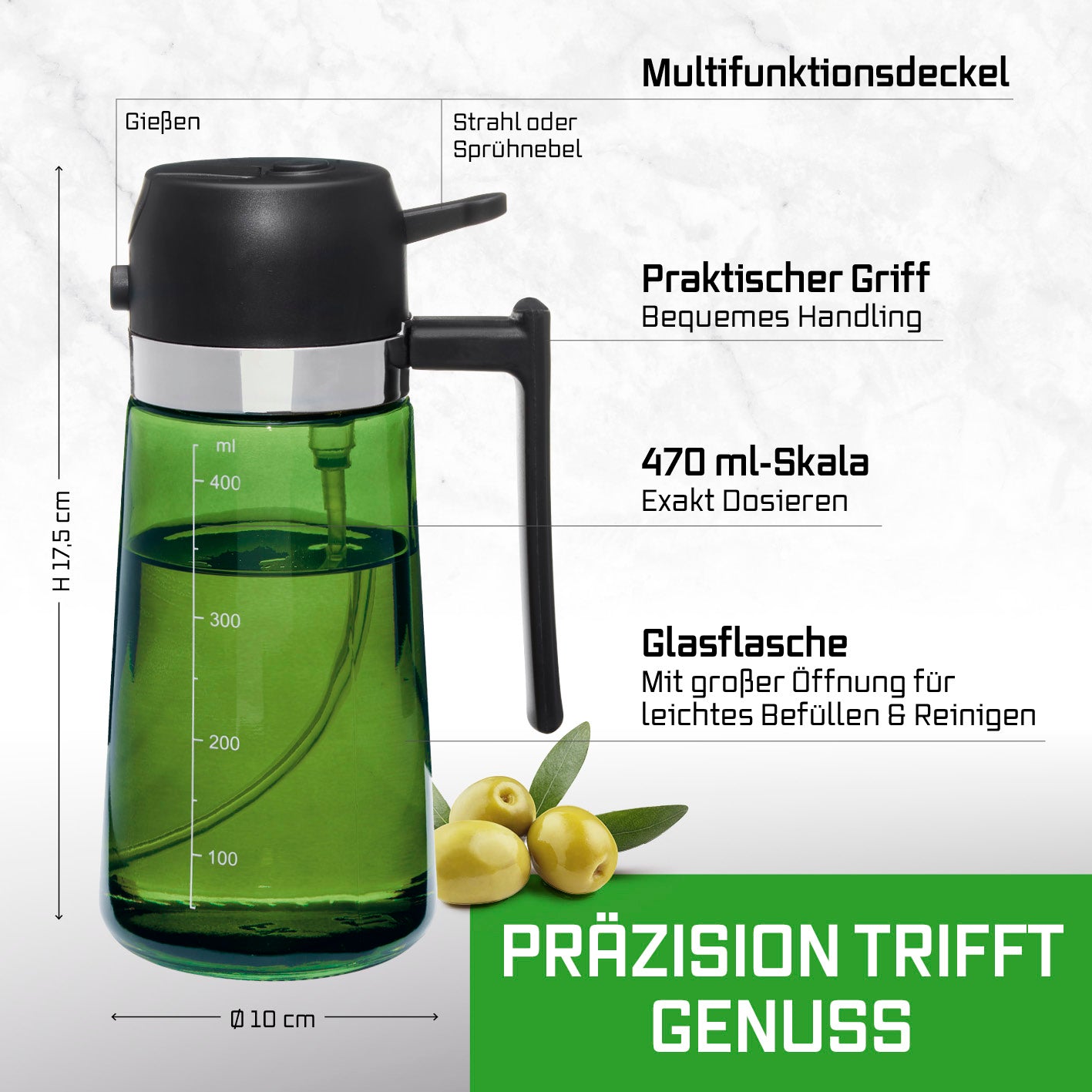 2-in-1 Ölsprüher & -spender - 2er-Set - 2 x 470 ml
