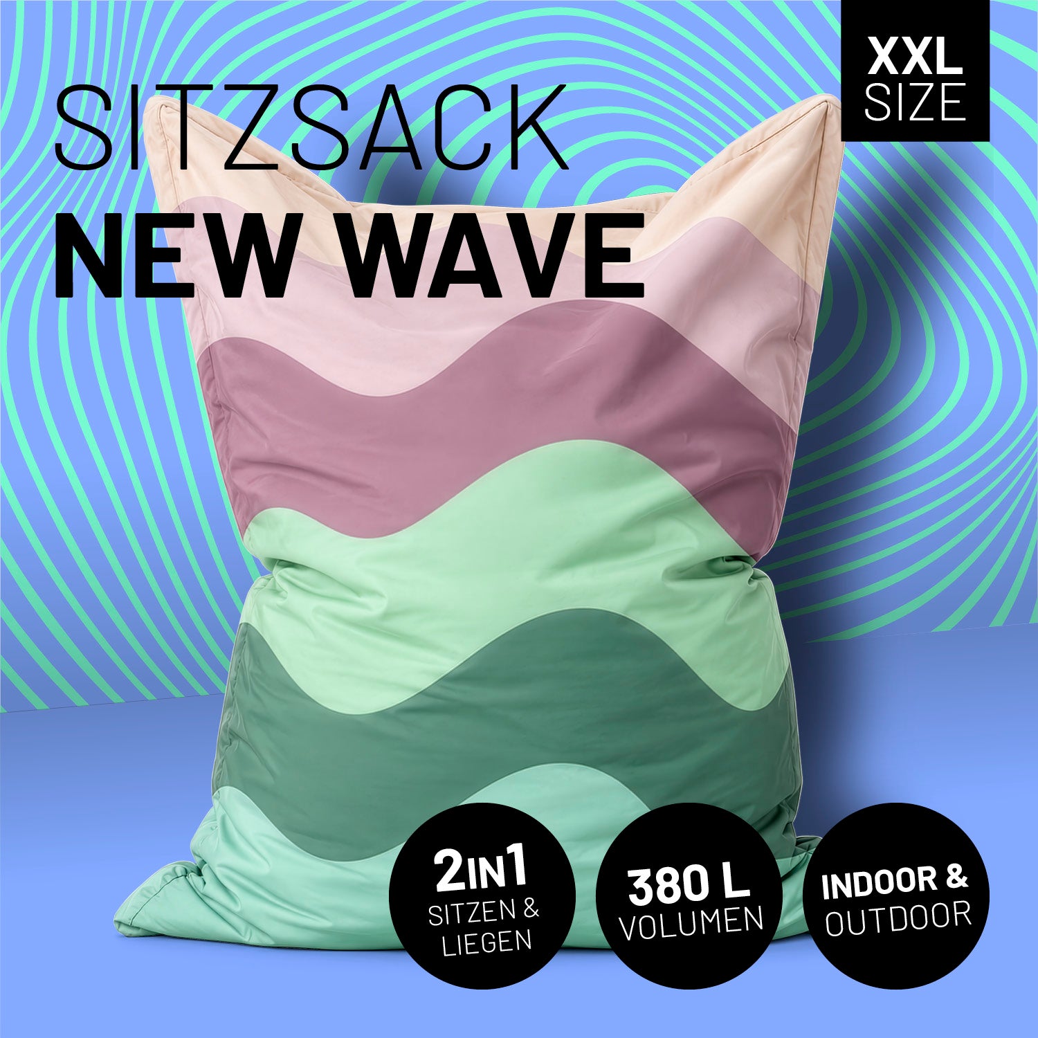 Sitzsack Classic XXL (380 L) - indoor & outdoor - Special Edition Wave