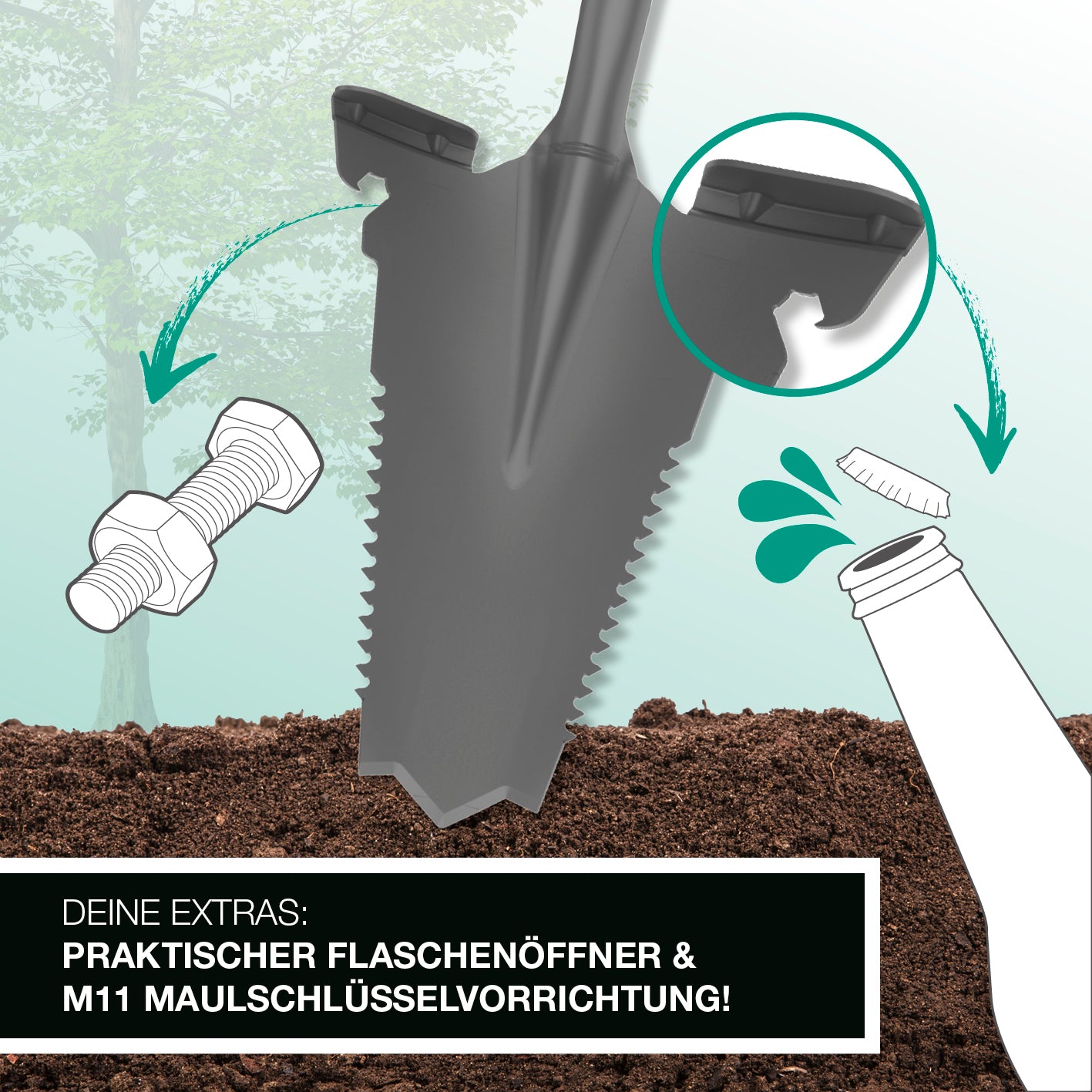 Gartenwerkzeug-Set mit Wurzelsägefunktion - 2-tlg.