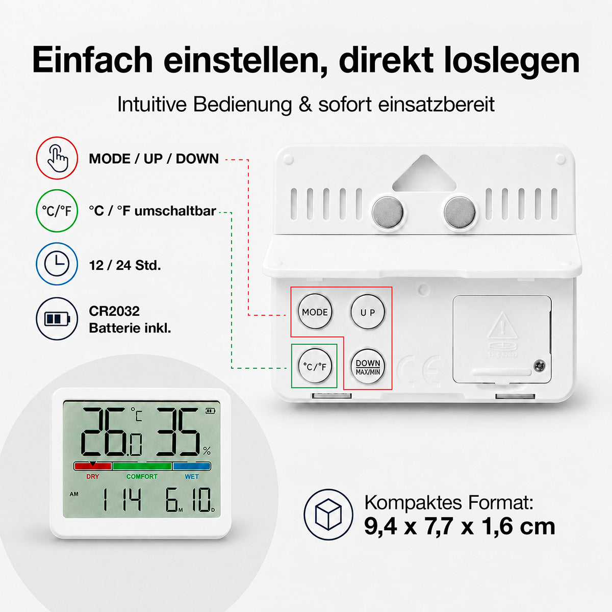 Digitales Thermo- & Hygrometer