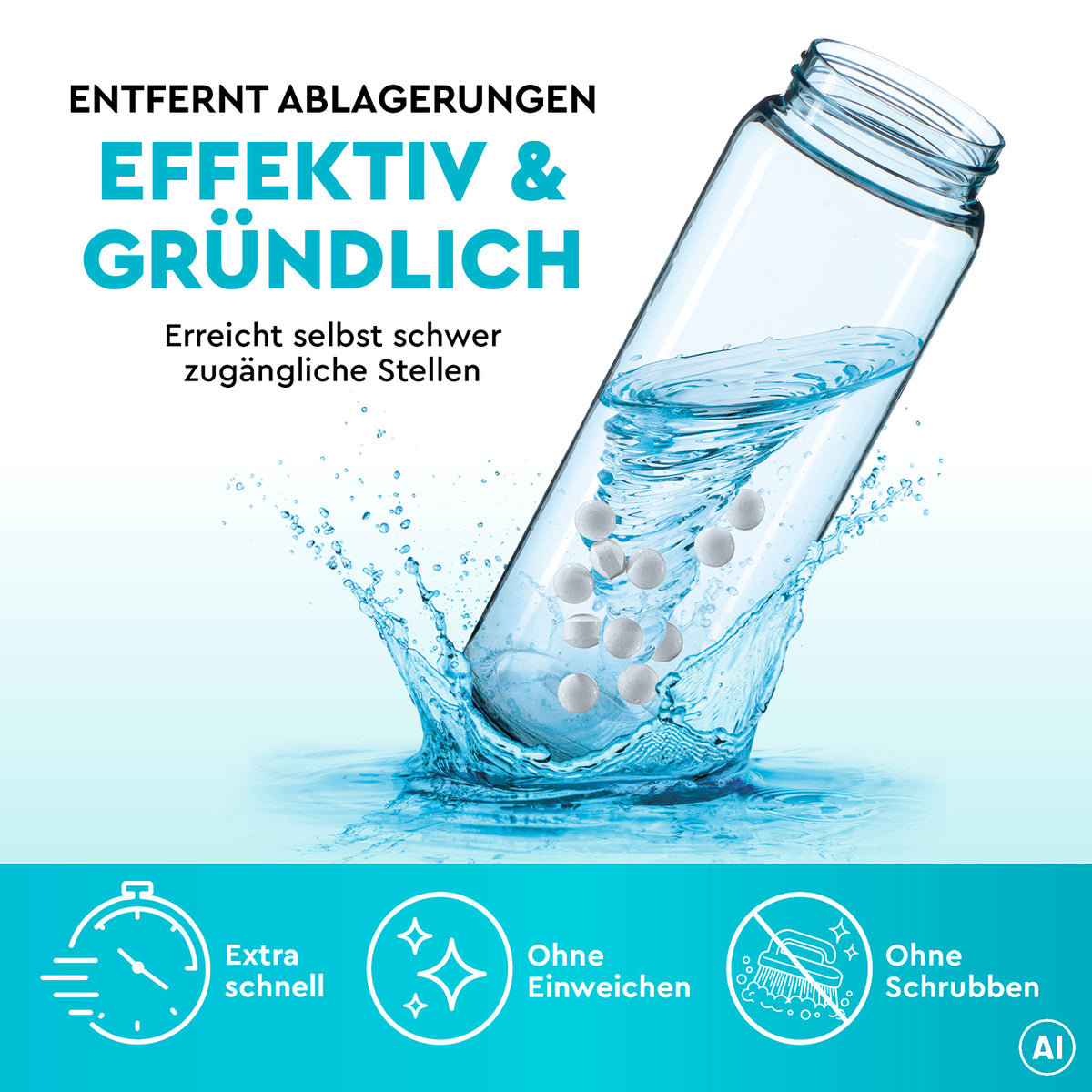 Reinigungstabletten mit sauberDROPZ-Effekt - 180 Tabs
