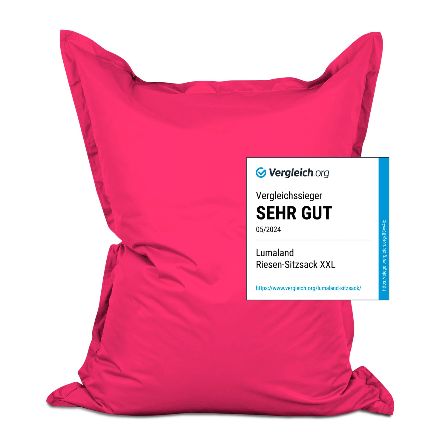 Sitzsack Classic XXL (380 L) in Pink, modern und robust für drinnen und draußen, mit extra starker Verarbeitung.