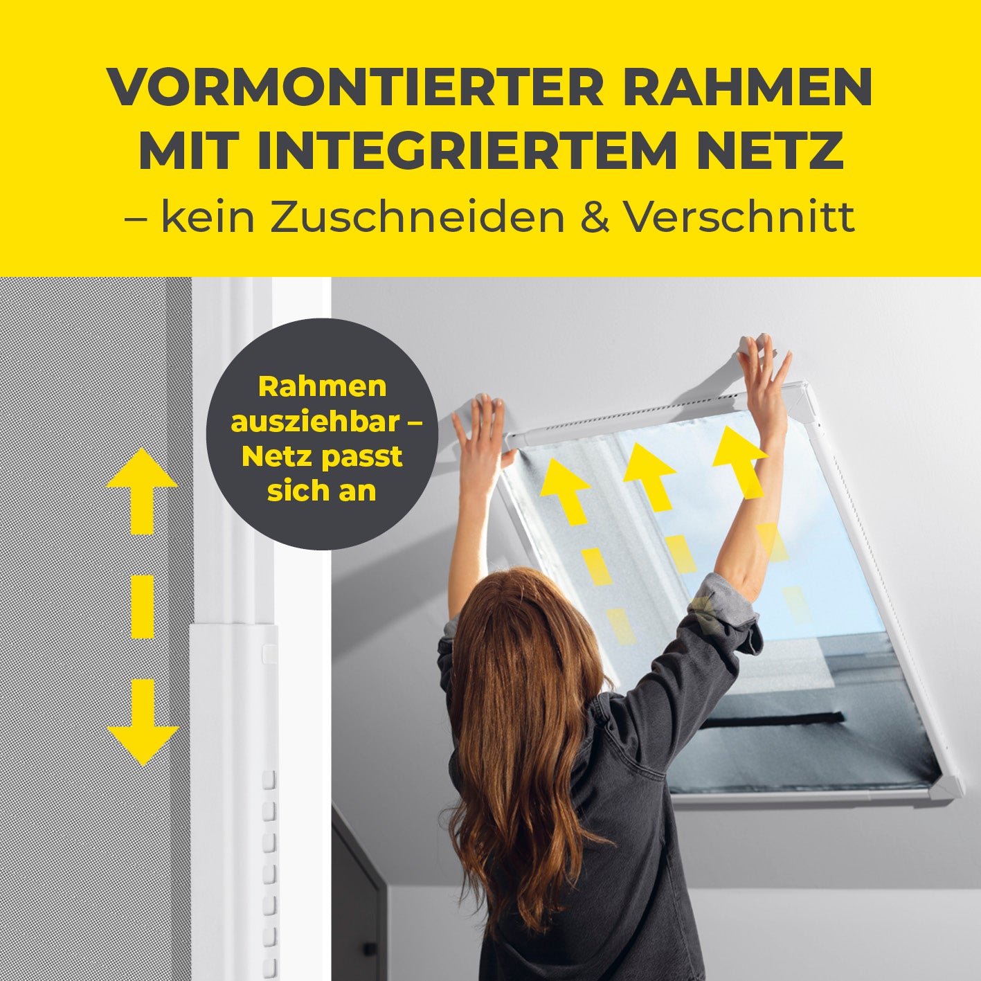 Teleskop-Insektenschutzgitter für Dachfenster - 2er-Set