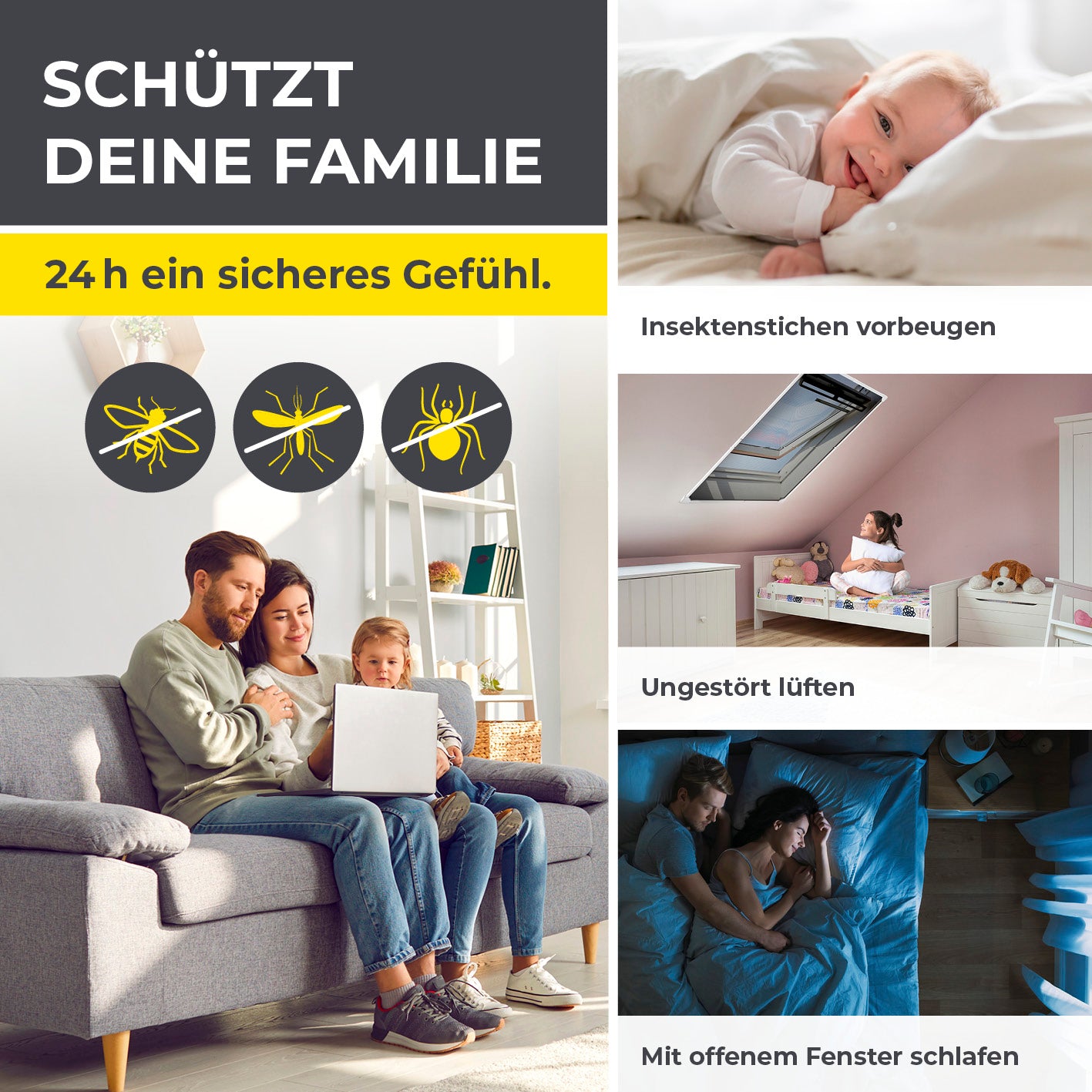 Teleskop-Insektenschutzgitter für Dachfenster - 2er-Set