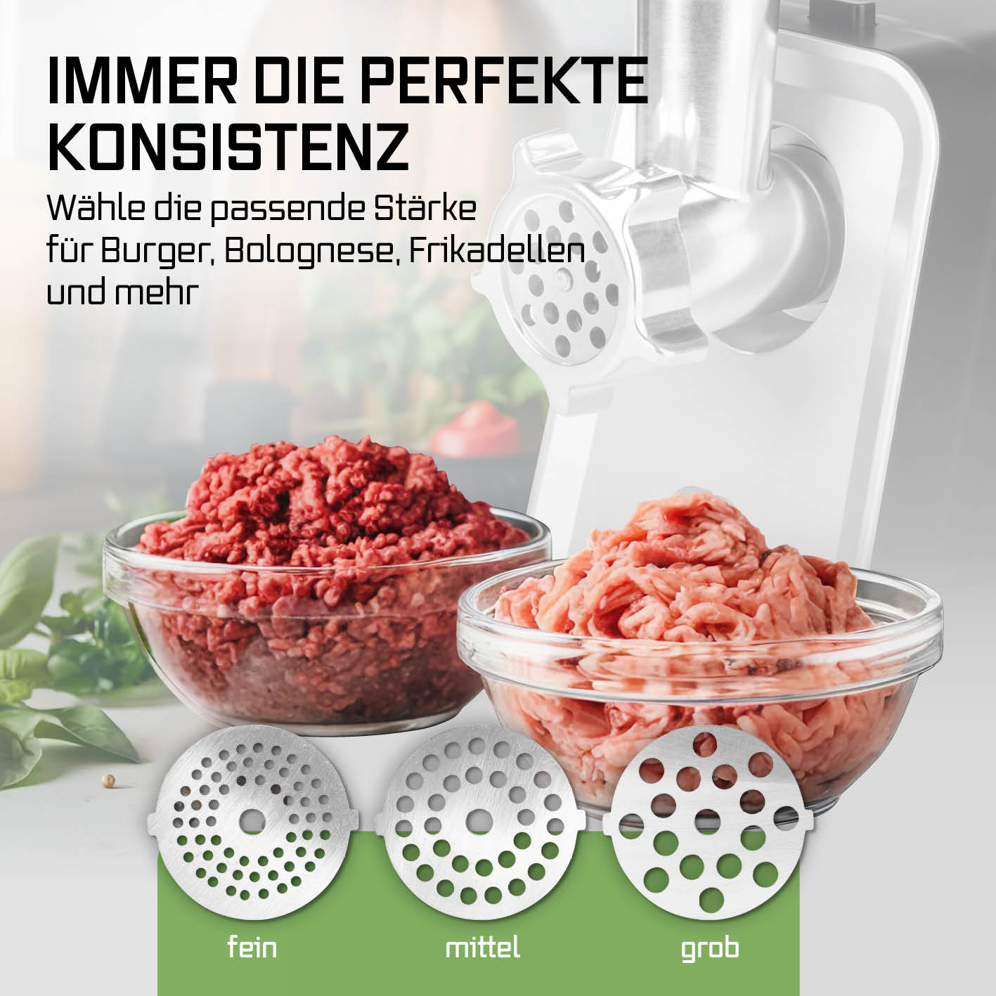 Fleischwolf 4in1 - silber/schwarz