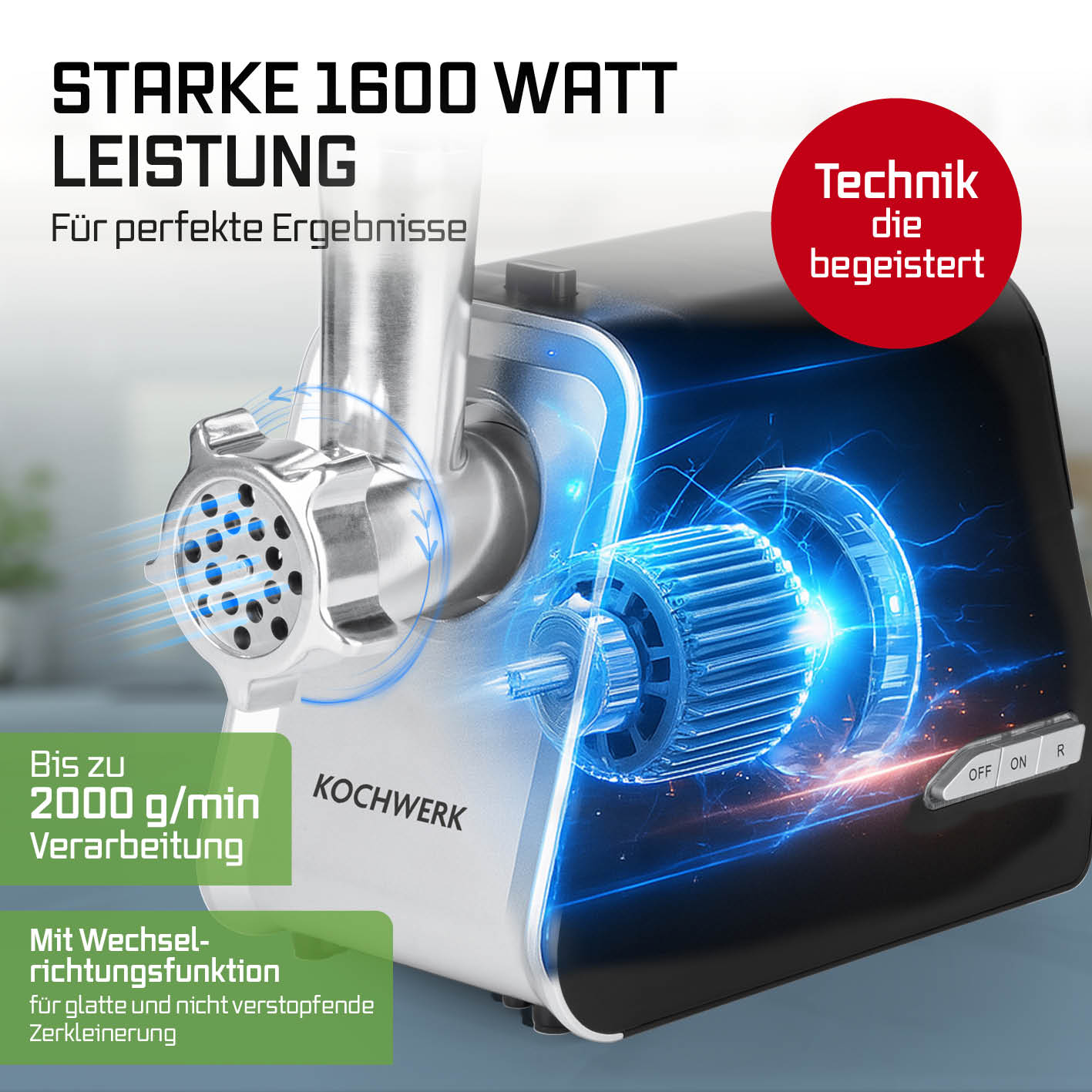 Fleischwolf 4in1 - silber/schwarz