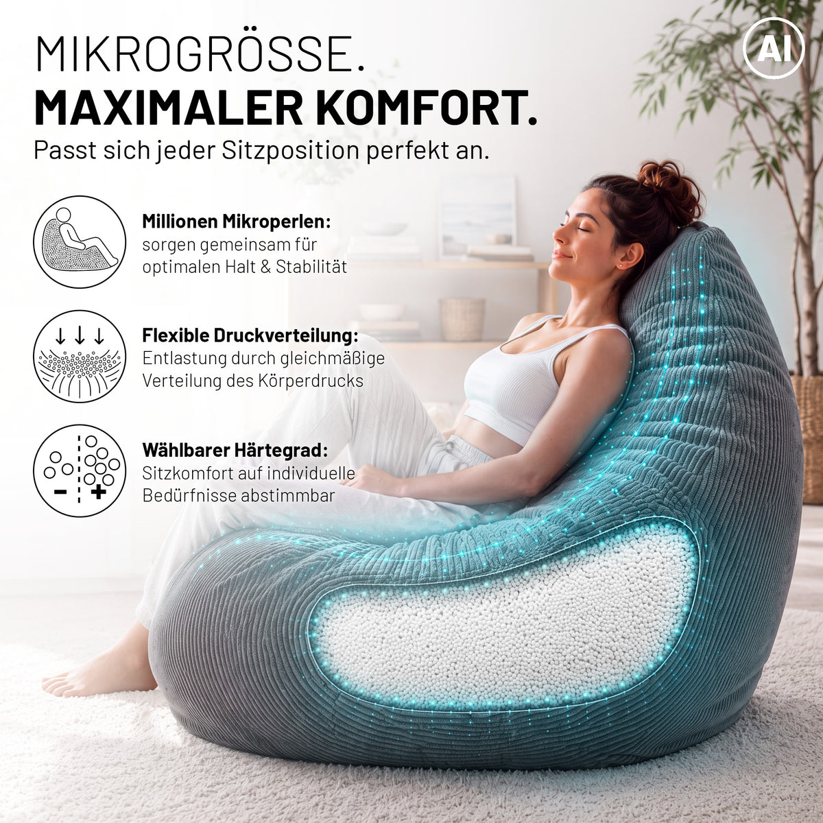 EPS Perlen (100 L) - Sitzsack Füllung - Nachfüllpack
