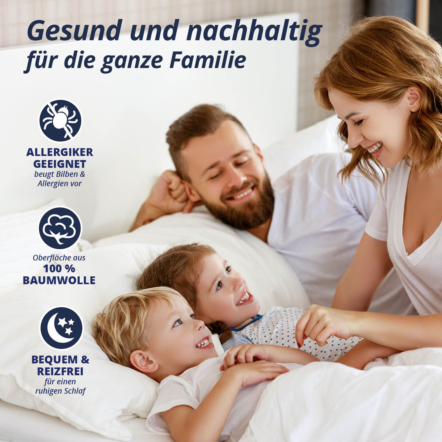Wasserundurchlässige Matratzenauflage - 100 x 200 cm von Lumaland, allergikerfreundlich, wasserabweisend, aus 100% Baumwolle.