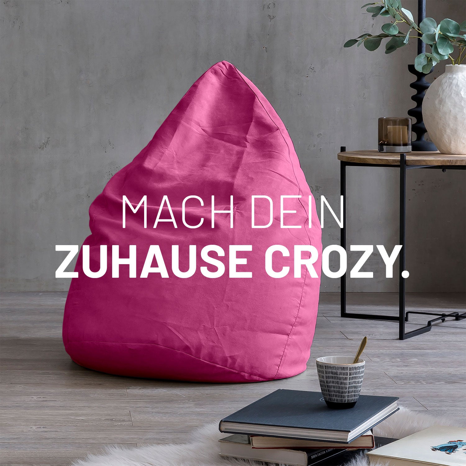 Luxury XL Sitzsack (120 L) pink von Lumaland, stilvoller, bequemer Sitzsack für Indoor-Wohnräume und modernen Lifestyle.