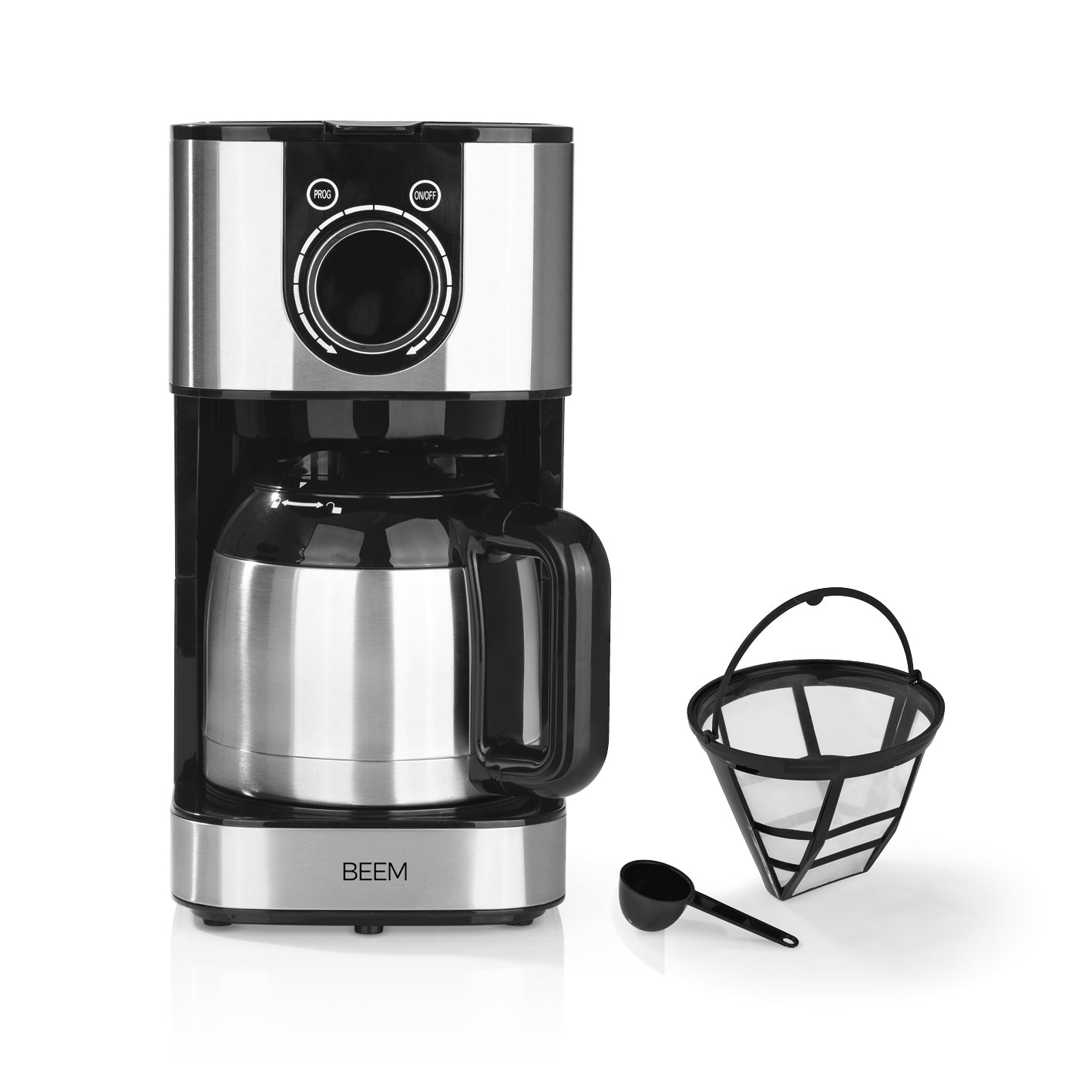 Kaffeemaschine Fresh-Aroma-Switch Thermo mit Edelstahl-Thermokanne, Timer, Aroma-Switch und herausnehmbarem Permanentfilter.