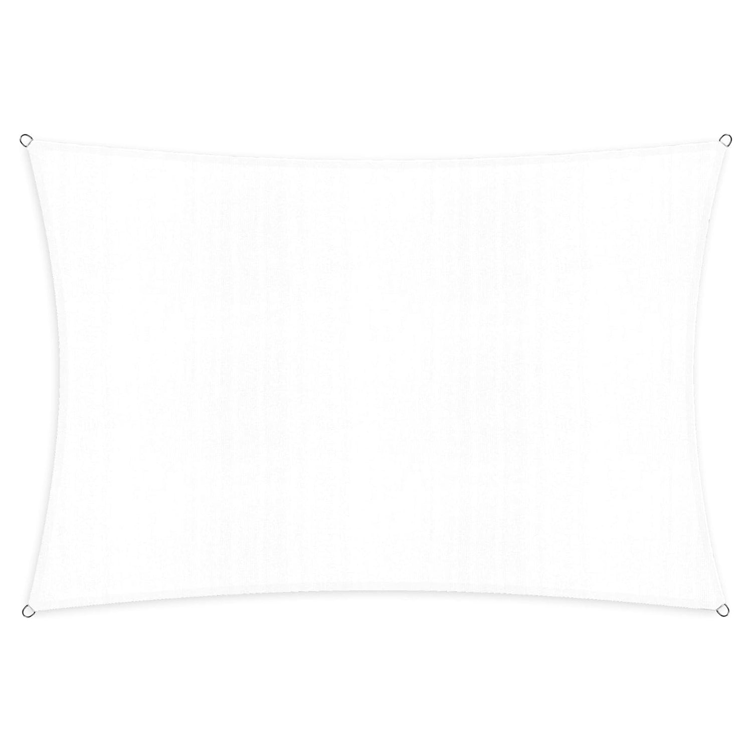 Sonnensegel 100% HDPE mit Stabilisator für UV-Schutz - Rechteck 2 x 3 Meter - Weiß, robustes rechteckiges Sonnensegel mit Ösen.