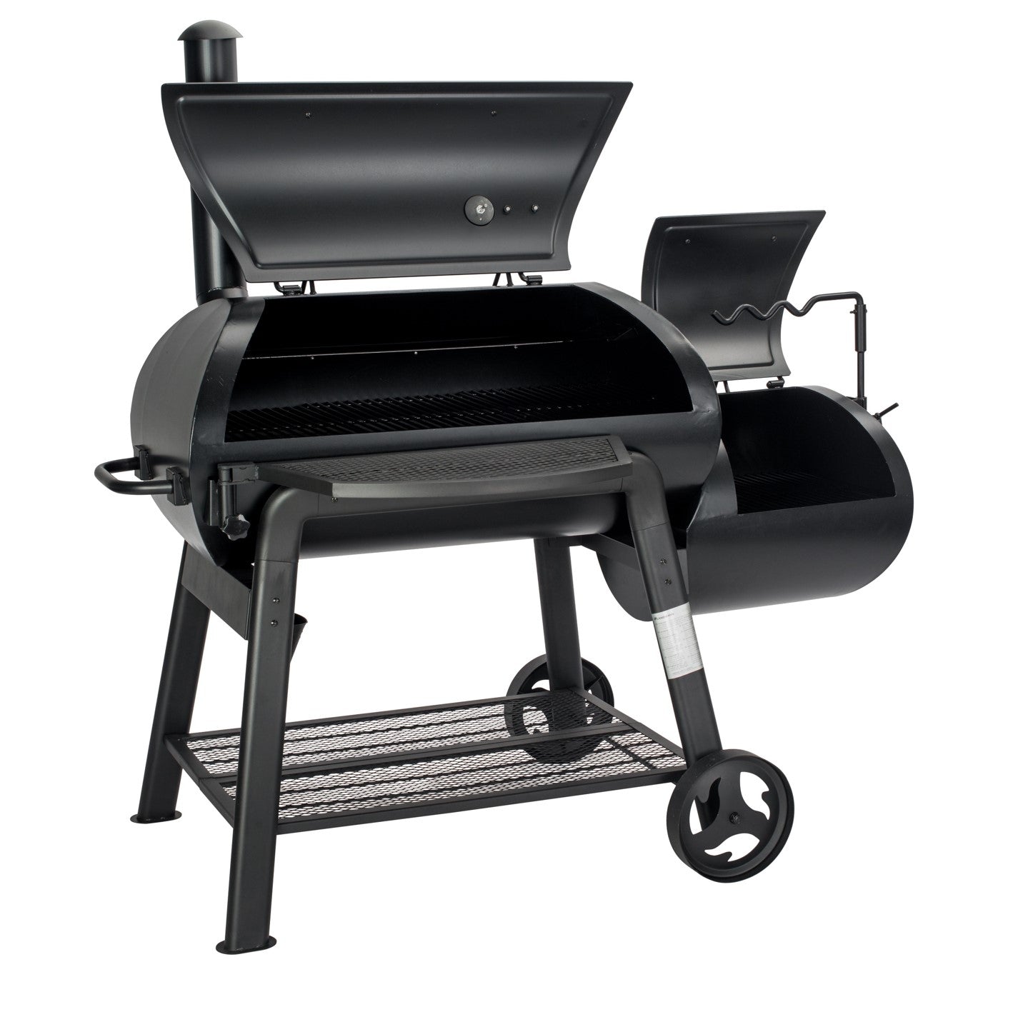 Smoker Vinson 500 klassischer 20 Zoll Smoker mit 4-in-1 Funktion, Edelstahlgriffen und schwenkbarem Fronttisch.