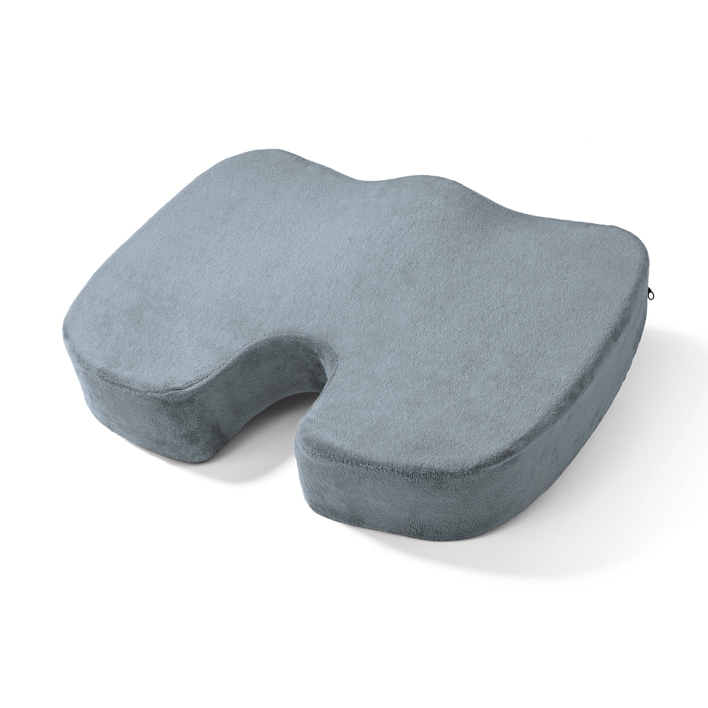 Ergonomisches Gel-Sitzkissen inkl. Fleecebezug - grau, formangepasst, leicht kühlend, ideal für unterwegs und verschiedene Sitzunterlagen.
