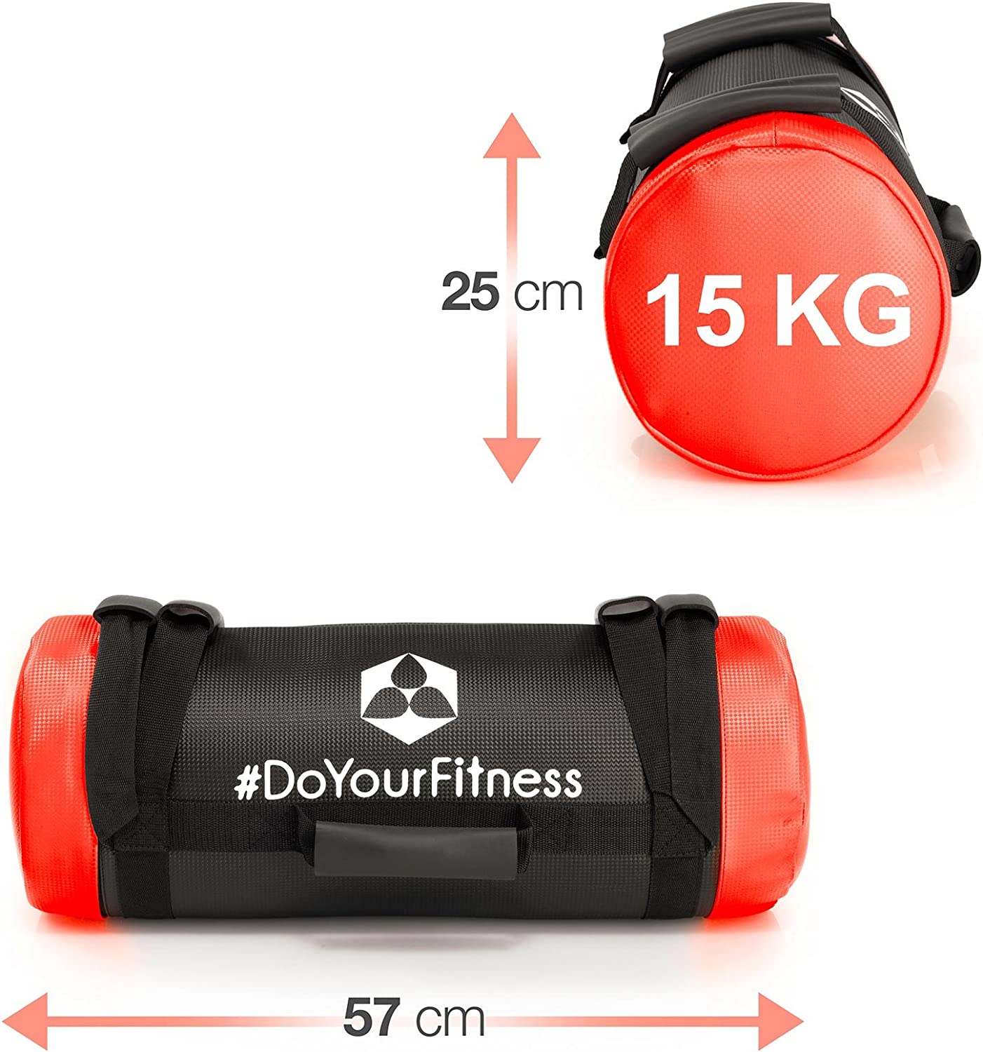 Corebag Sandsack Carolous - Fitness Power Bag - 15 kg mit robustem Nylon, 57x25 cm, ideal für Functional Training und CrossFit.
