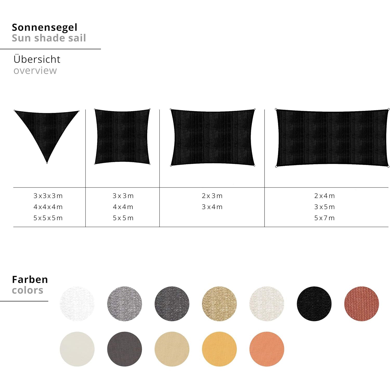 Sonnensegel 100% HDPE - Dreieck 3 x 3 Meter - Terracotta, UV-beständig, atmungsaktiv, vielseitig für Garten, Terrasse und Balkon.