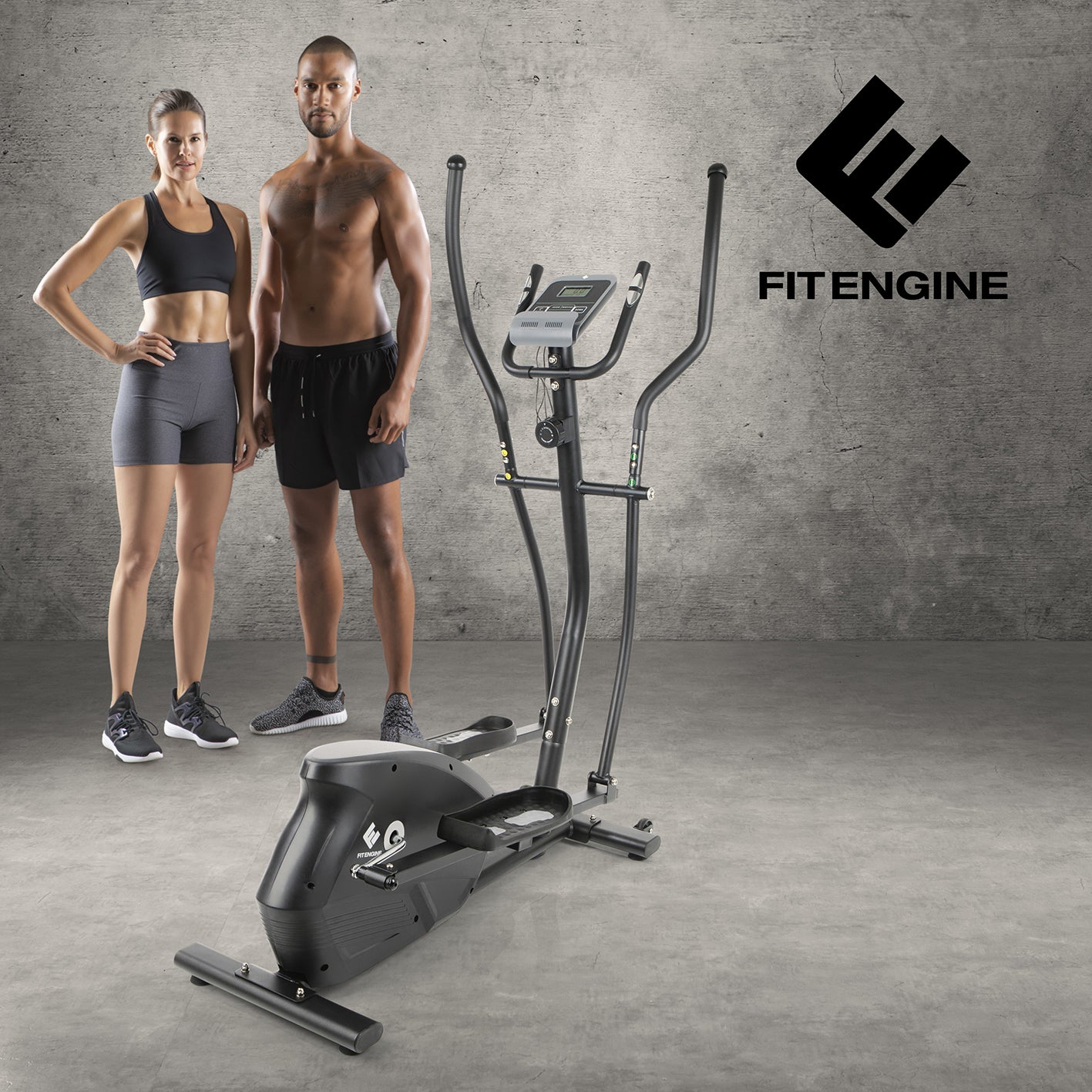 Crosstrainer - belastbar bis 150 kg - 10 Schwierigkeitsstufen mit großem Display und Pulssensoren für Herz-Kreislauf-Training.