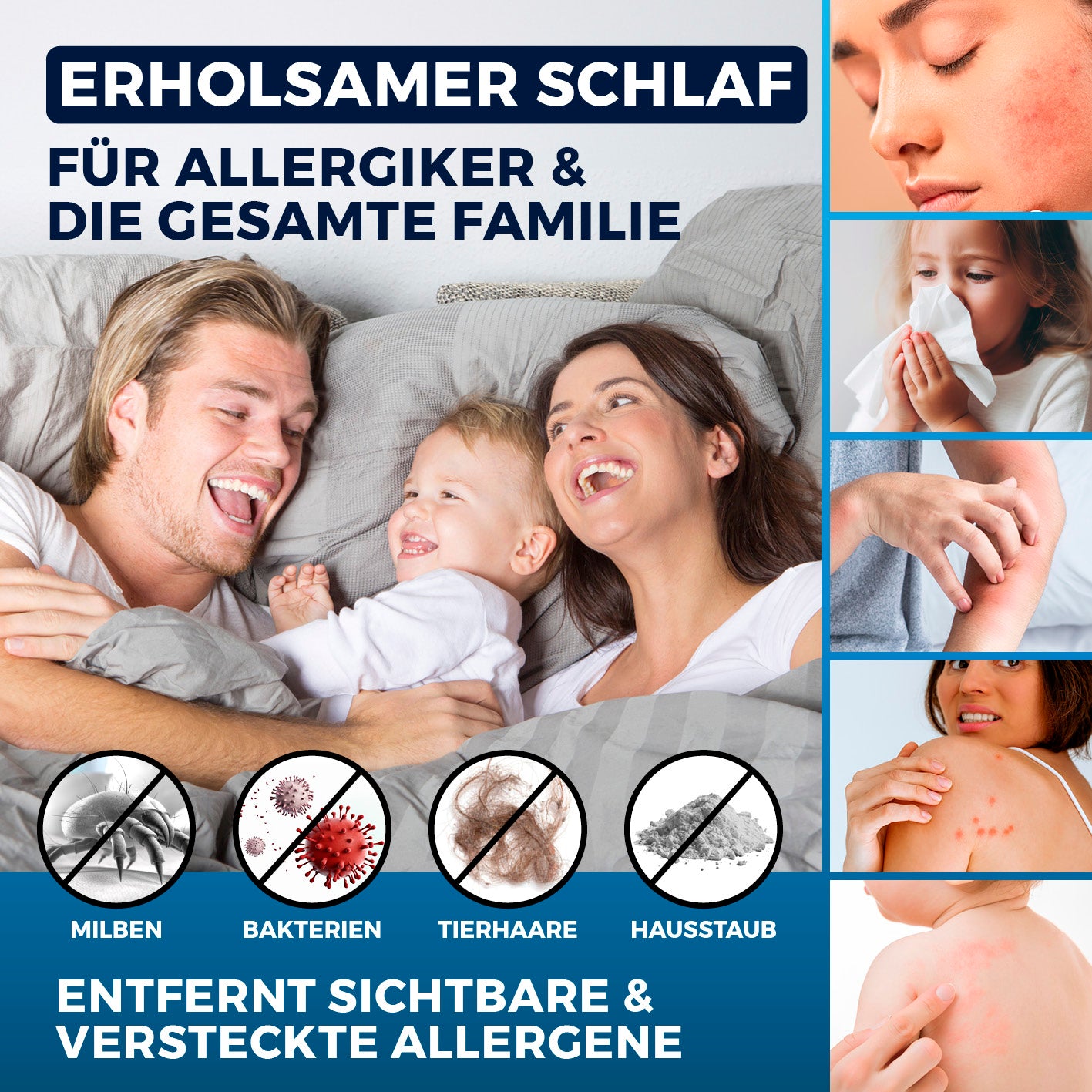 Milbensauger Vibration - Weiß/Lila entfernt 99,9 % Milben, Bakterien, Tierhaare und Hausstaub für allergikerfreundlichen Schlaf.